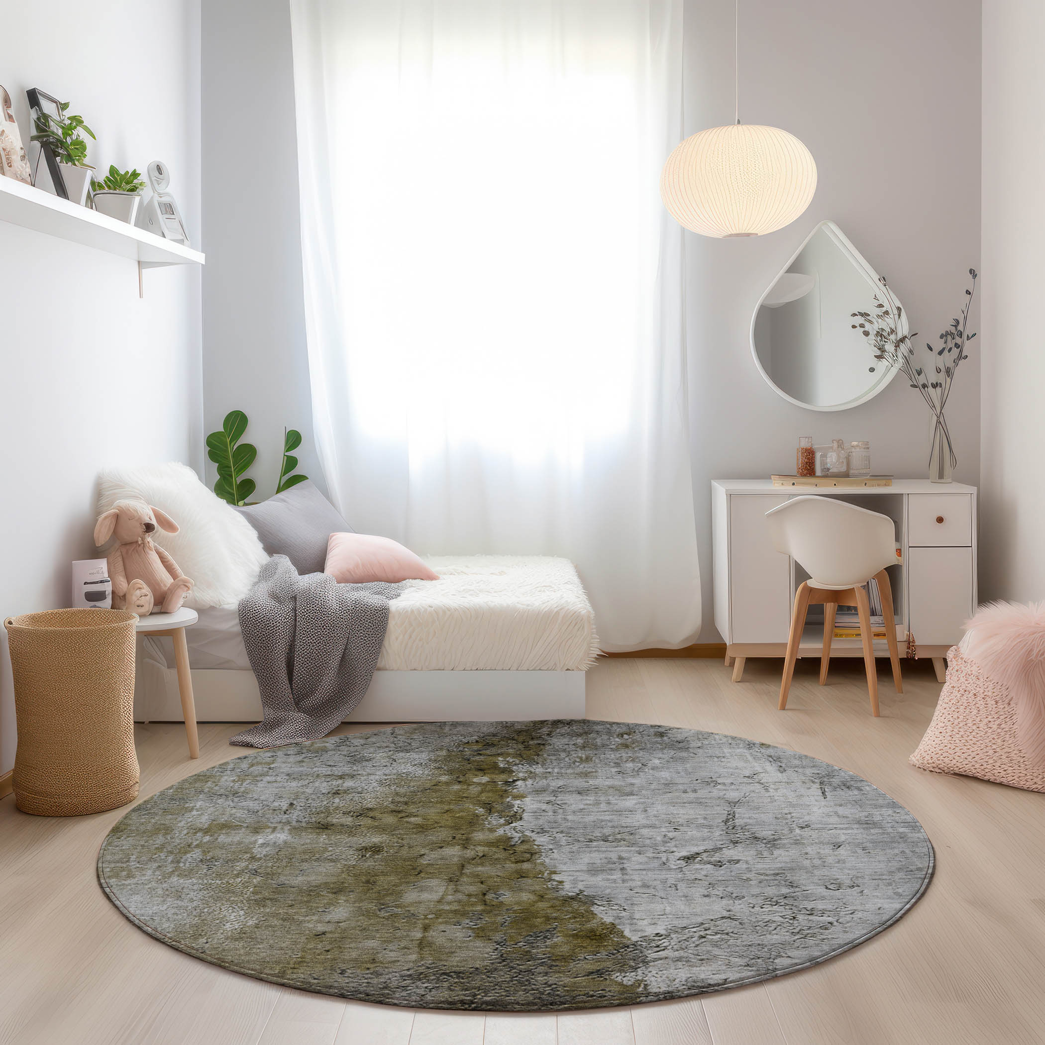 Addison Rugs ACN646BR8RO Chantille ACN646BR 8 x 8 (ft) Polyester Brown Round Indoor/Outdoor Geometric Machine washable Area rug