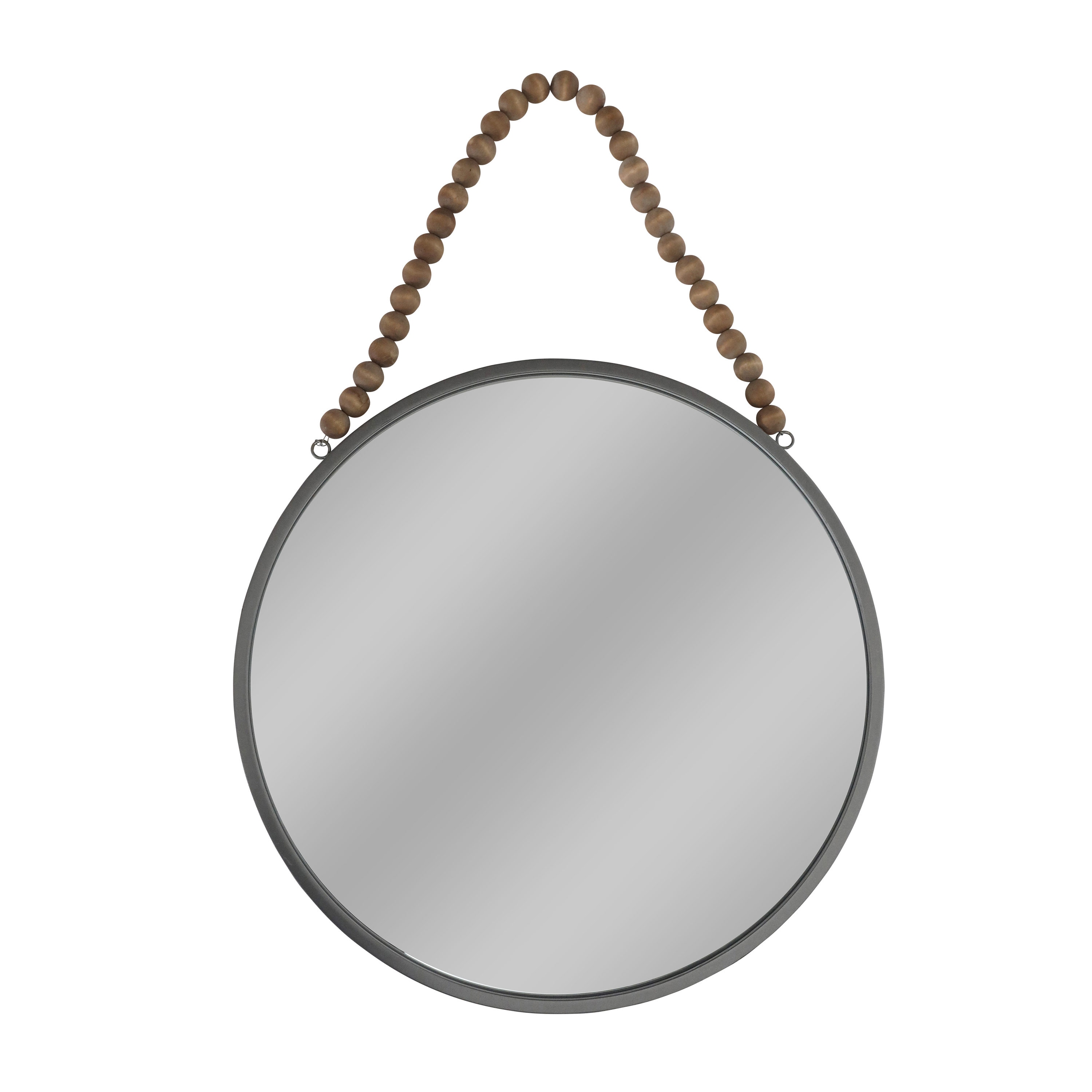 Sagebrook Home 16483-02 30-in W x 30-in H Round Gunmetal Framed Wall Mirror