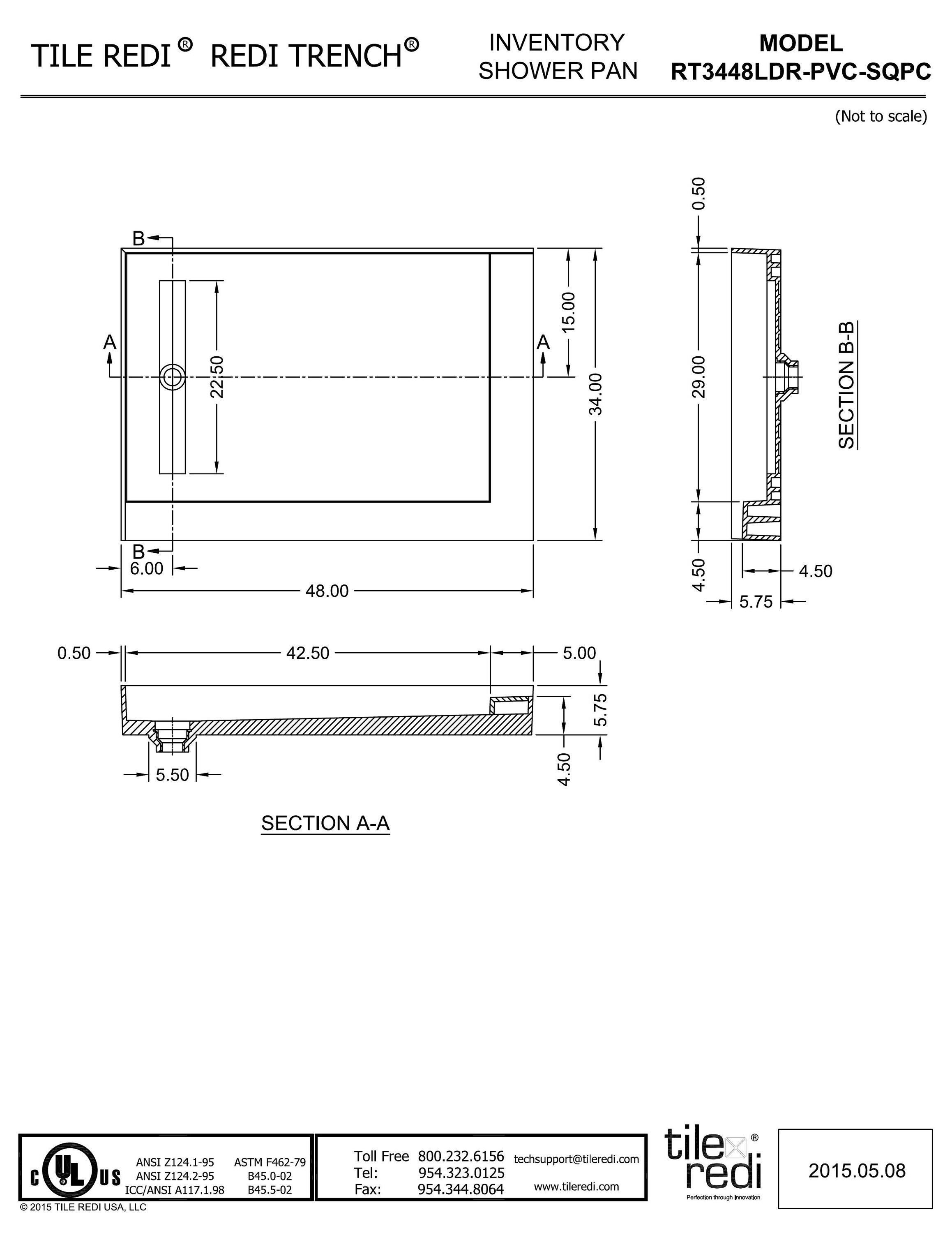 Tile Redi RT3448LDR-PVC-SQPC Shower-Floors - View #9