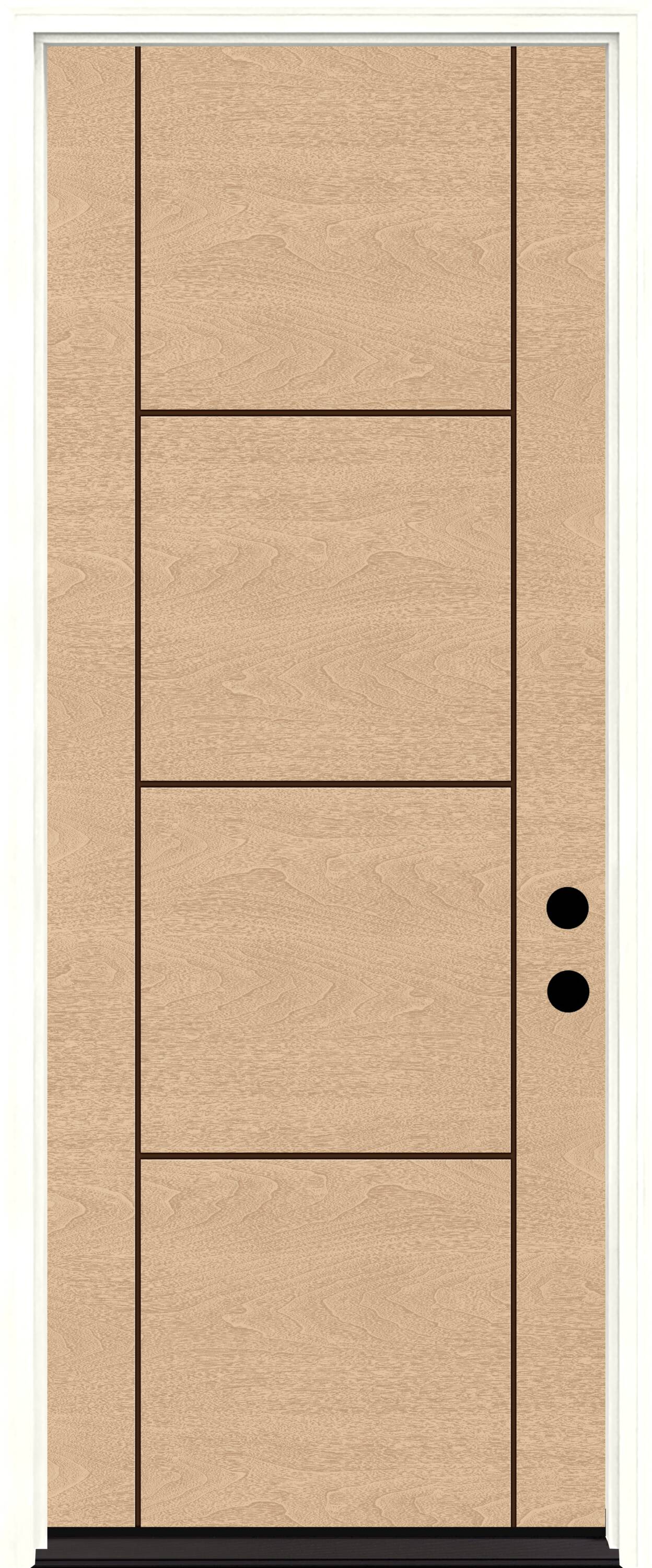 Therma-Tru TT678059 36-in x 80-in x 6-9/16-in Fiberglass No glass Left-hand inswing Tumbleweed Stained Prehung Front Door with Brickmould Insulating core