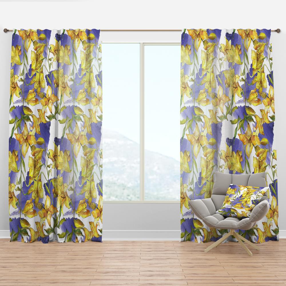 Designart CTN24281-52-63 63-Inches Purple Abstract Room darkening Thermal lined Rod pocket Single curtain panel