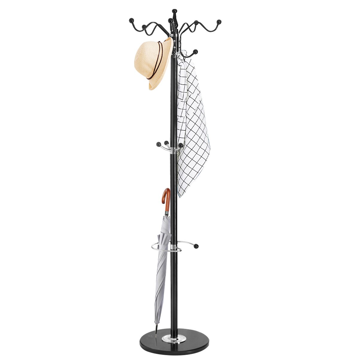 Goplus Costway Black 15-hook Coat Stand At Lowes.com