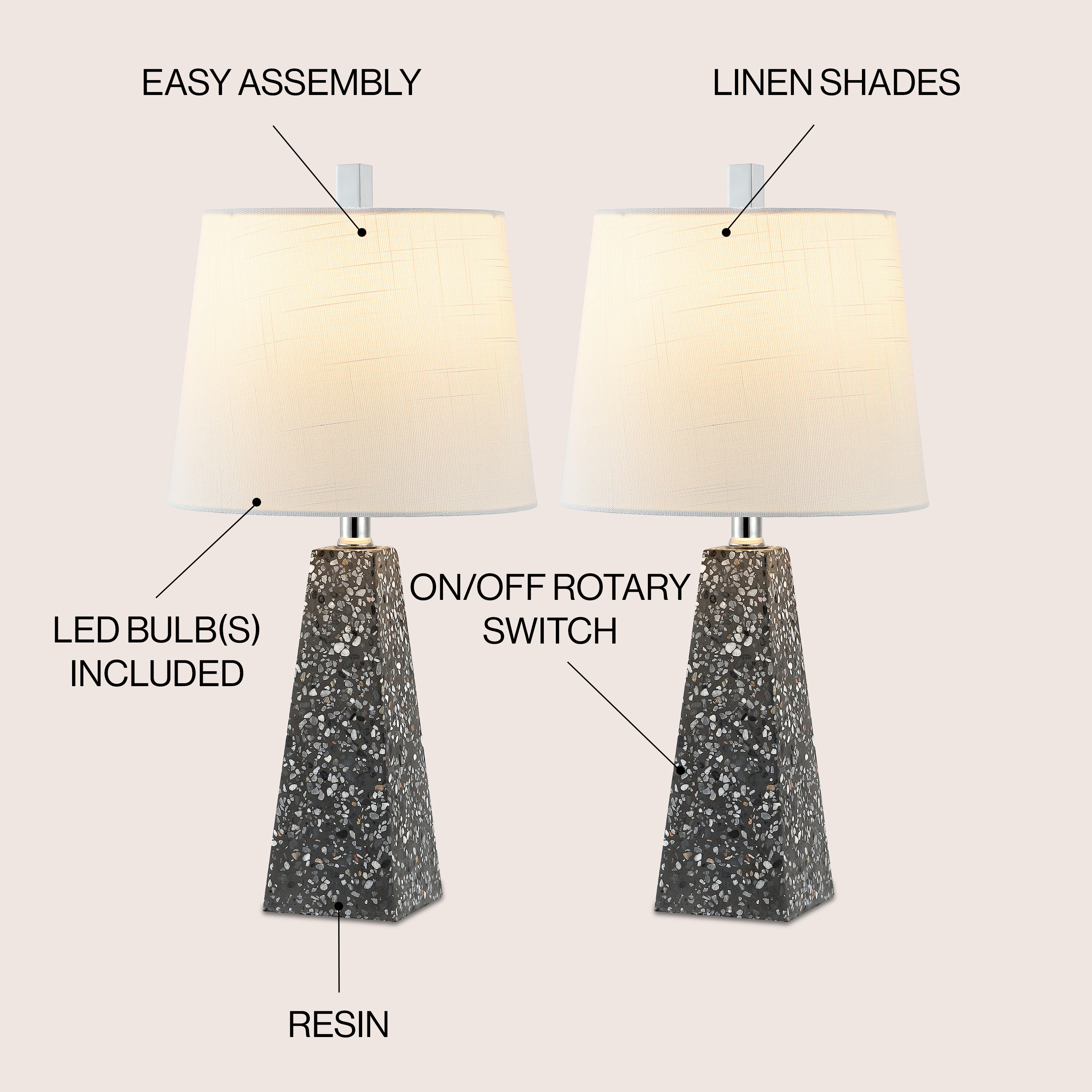 JONATHAN  Y JYL1037C-SET2 Table-Lamps - View #3