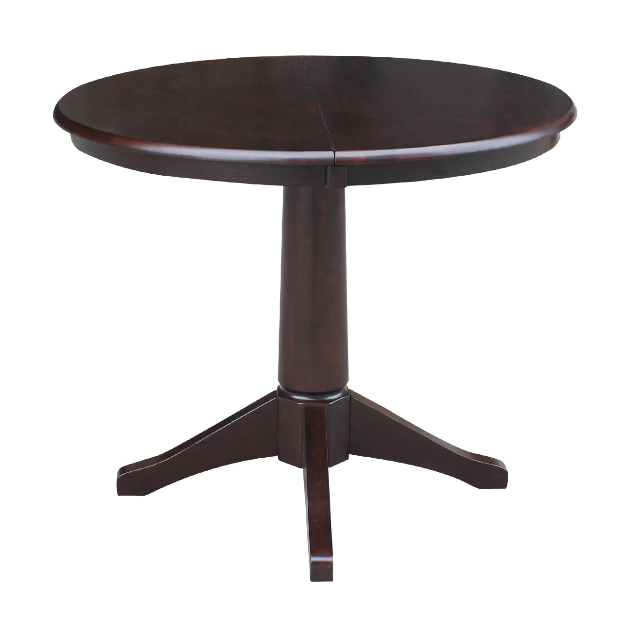 Espresso Oval Extendable Wood Dining Table with Leaf