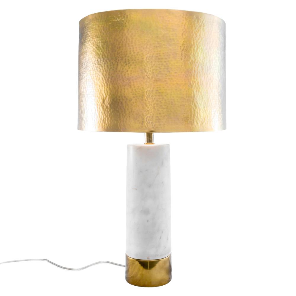 nuLOOM Edina 23" Marble & Iron Table Lamp, 23.25" H x 12" W x 12" D, Brass