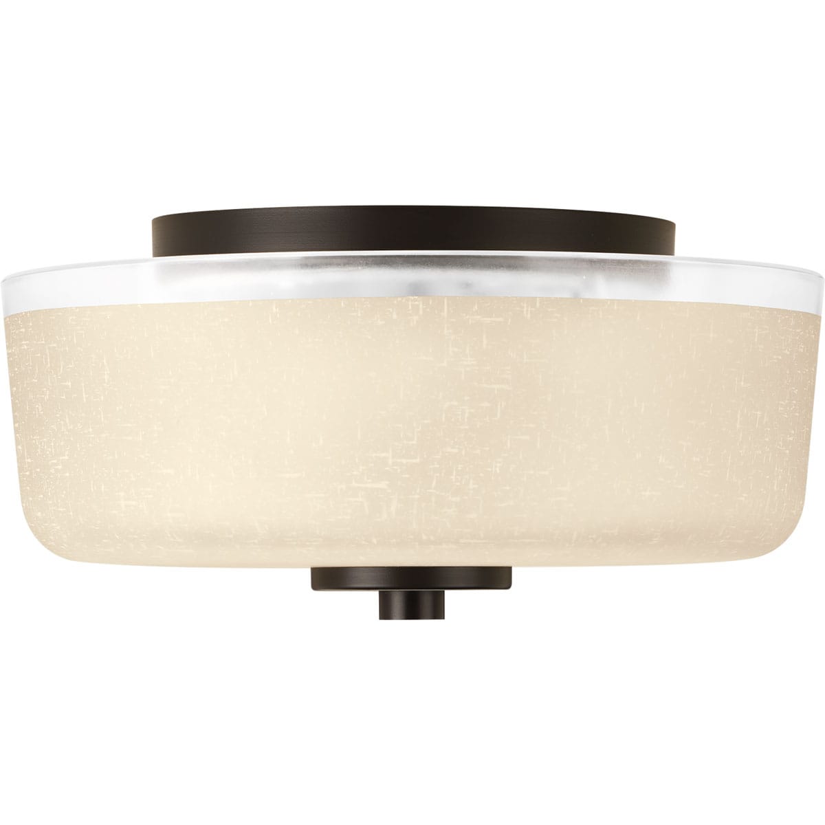Antique Bronze 12.25" Flush Mount with Etched Umber Glass
