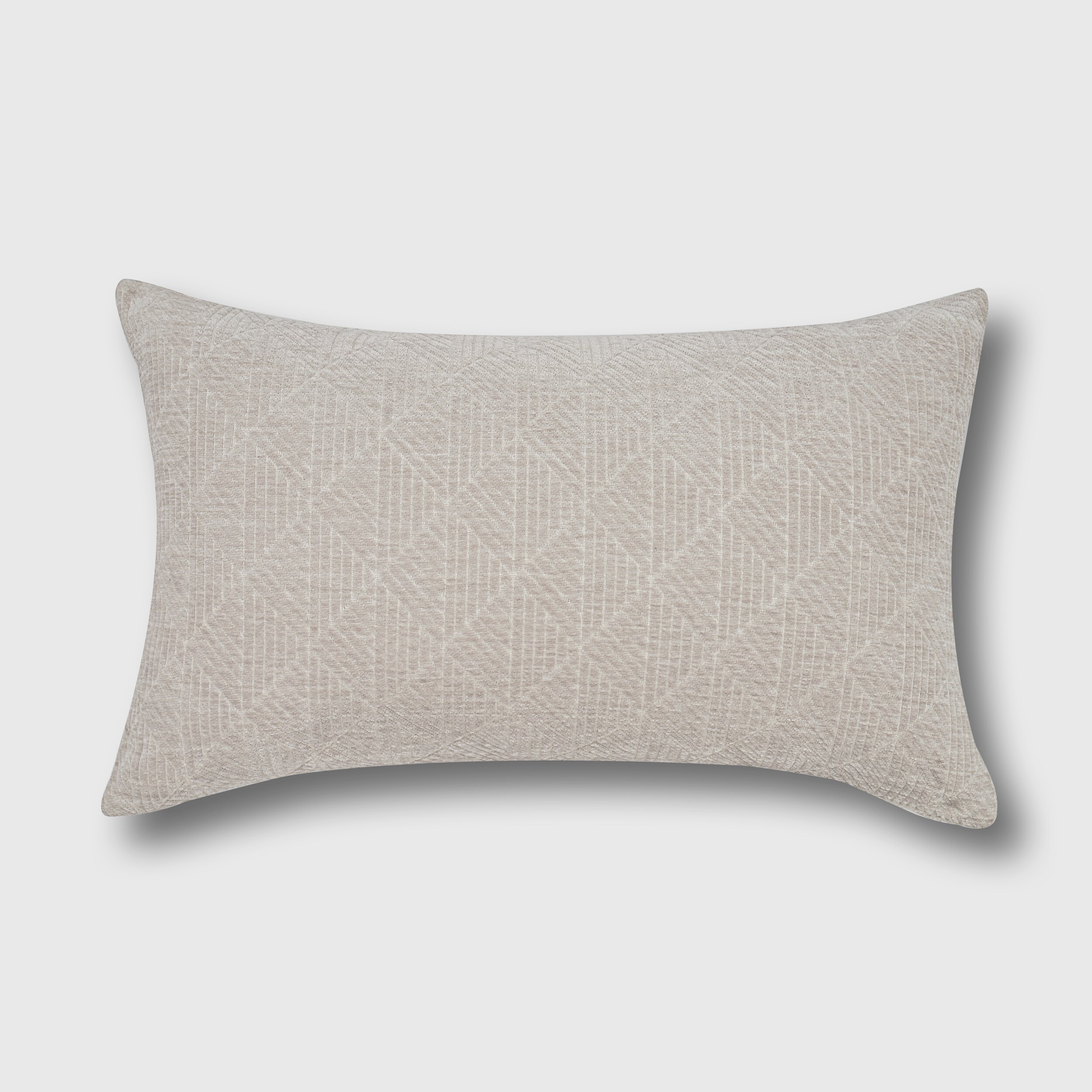 FRESHMINT 202004C28 Geometric Chenille 14-in x 24-in Taupe Rectangular Indoor Decorative Pillow