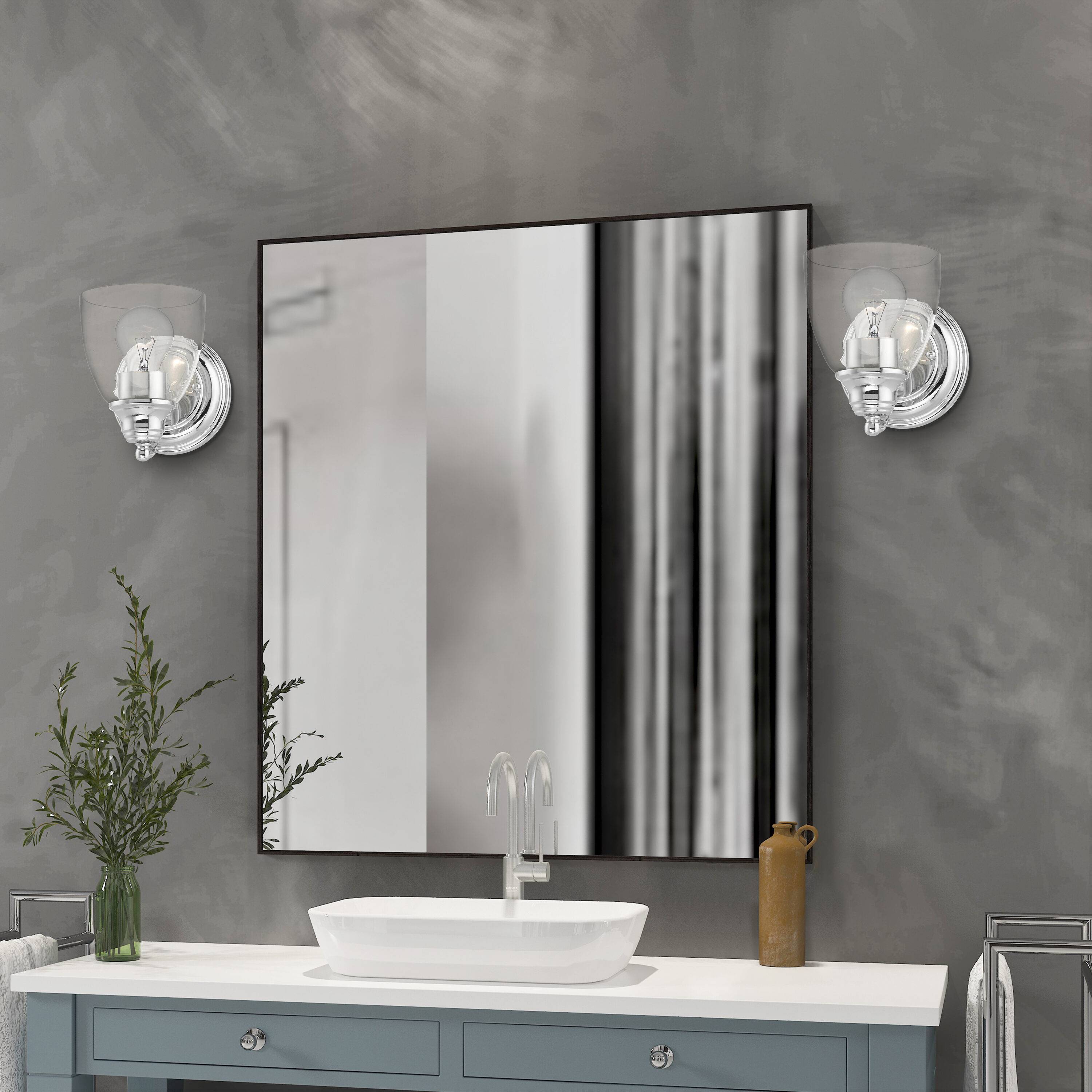 Montgomery Polished Chrome 7'' Transitional Vanity Sconce