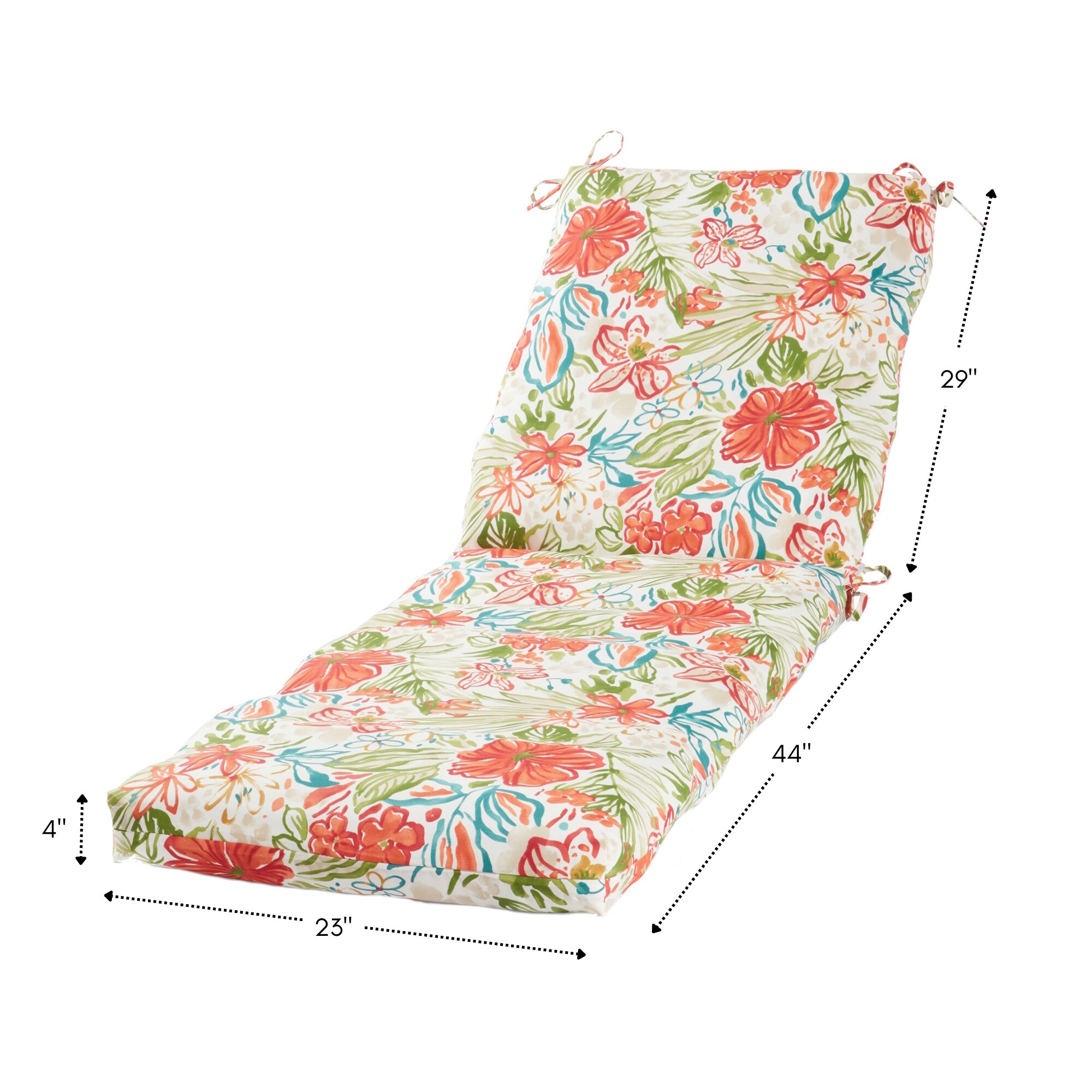 Floral Breeze Polyester Outdoor Chaise Lounge Cushion