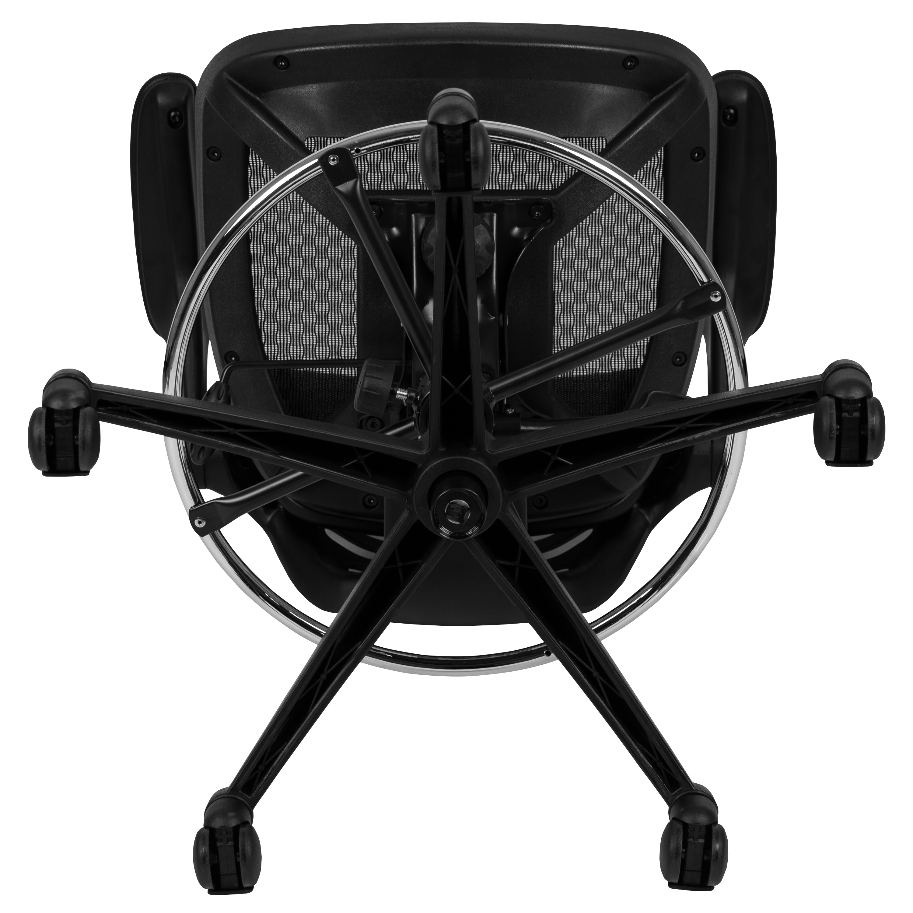 ErgoDraft Plus Black Mesh Drafting Chair with Adjustable Arms and Foot Ring