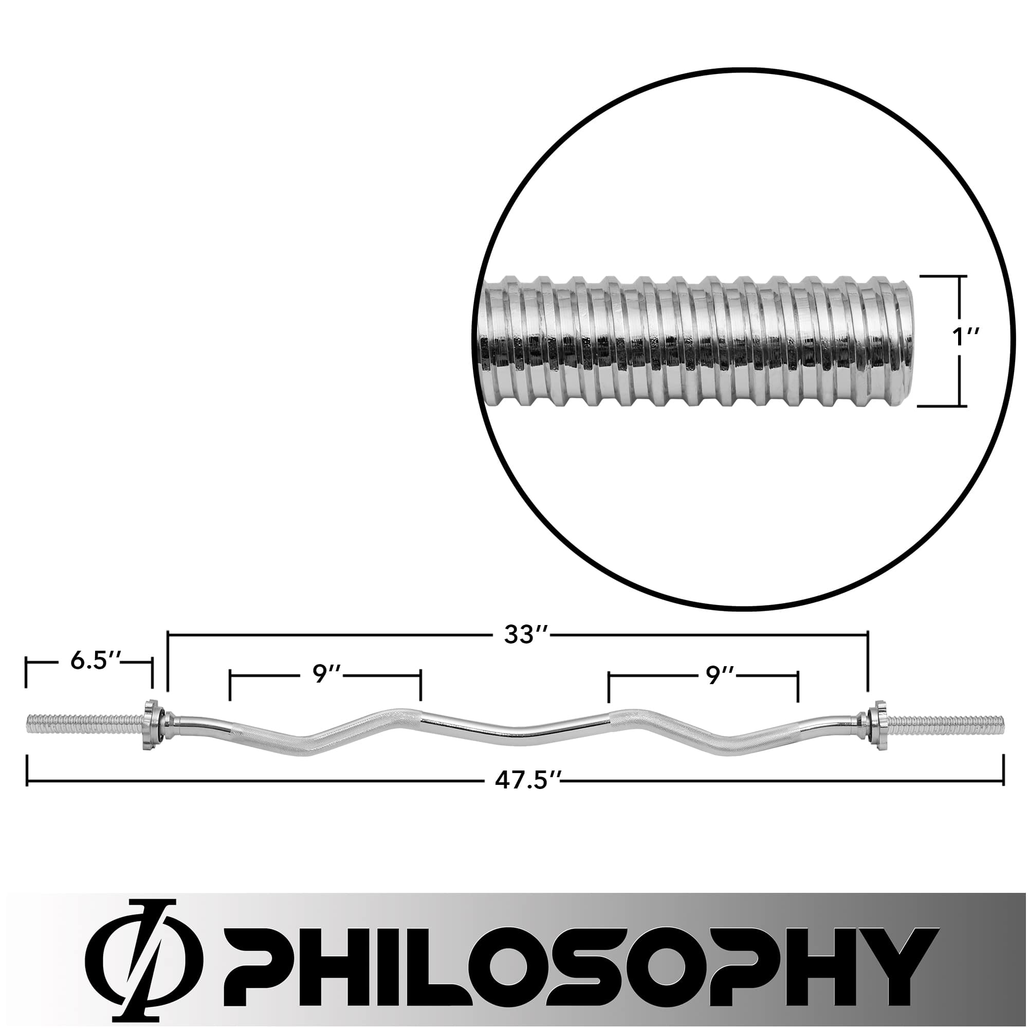 Philosophy Gym FIT-BAR-ZT47 Barbells-Weight-Bars-Plates - View #5