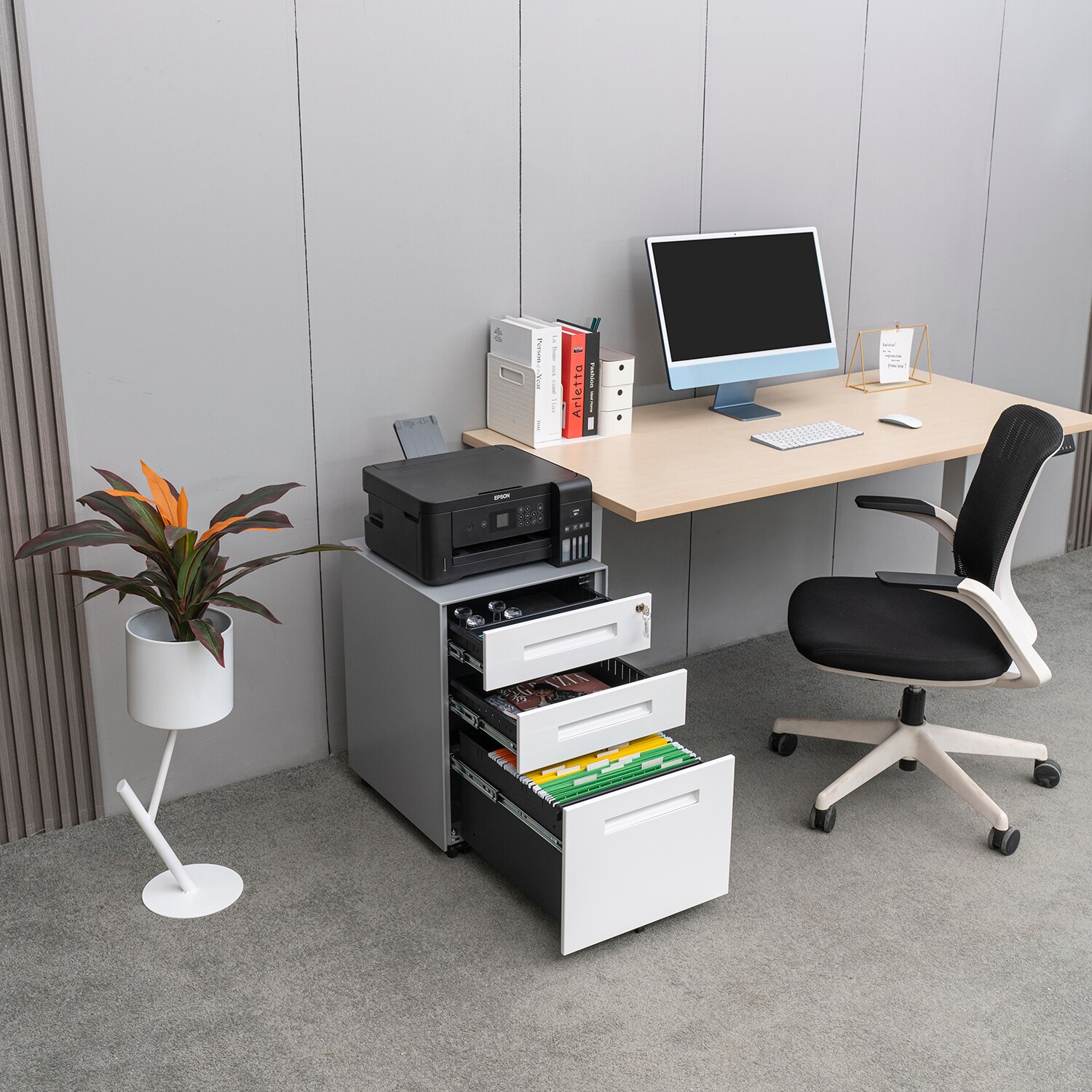 Locking Under Desk Drawer with Shelf by UPLIFT Desk