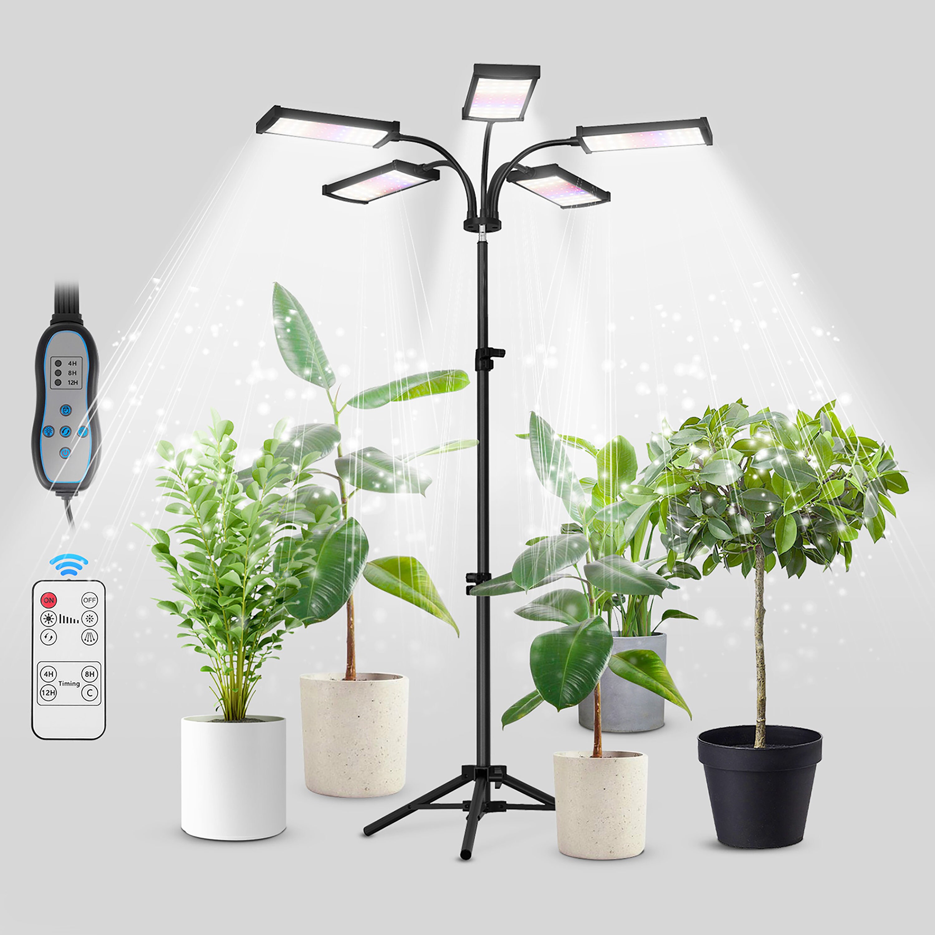 Boeka Arcturus 30-in 5-Light Black Full LED Grow Light Kit in the Grow Light Fixtures & Kits at