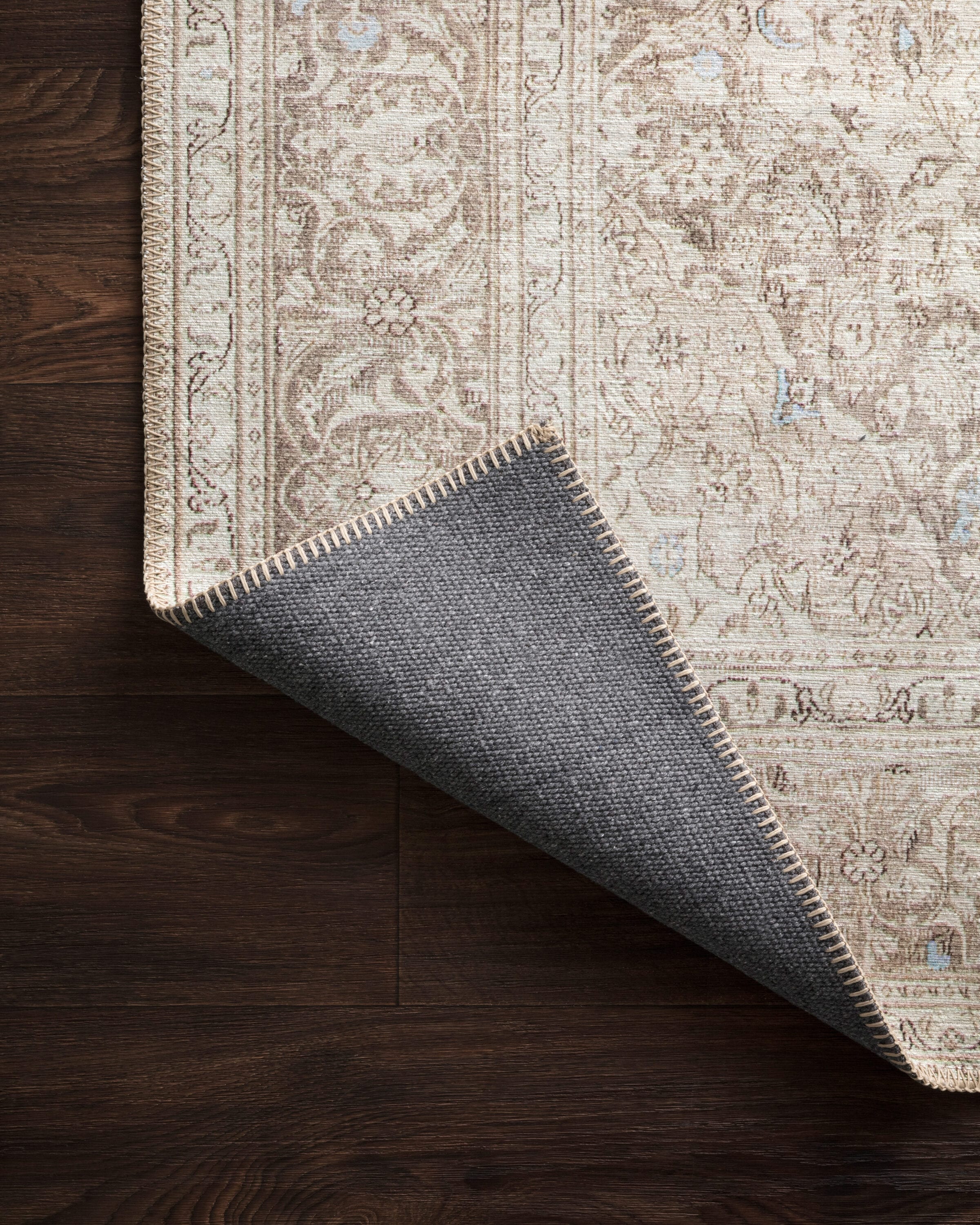 Gray and Beige Polyester Oriental Runner Rug 2'-6" x 7'-6"