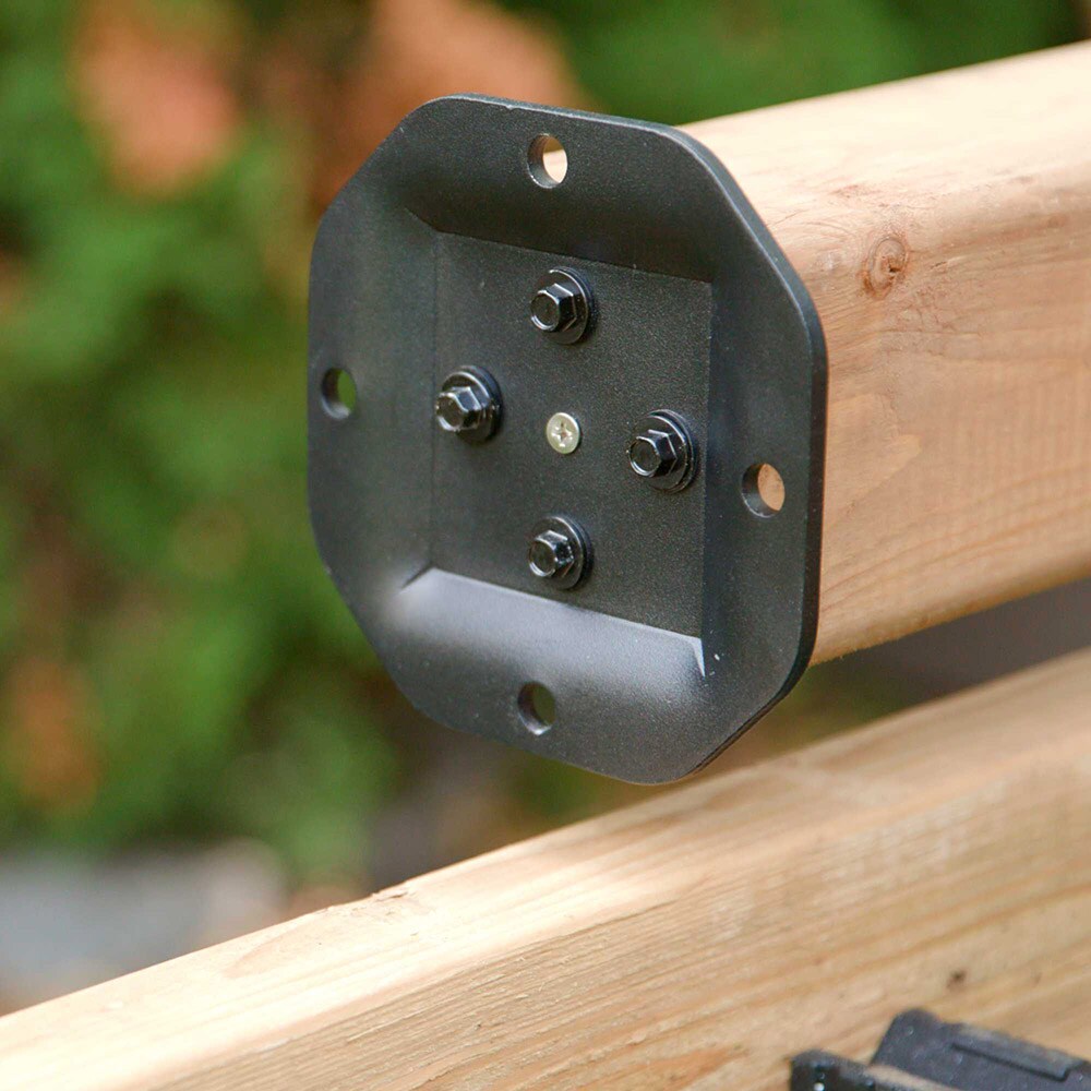 Nuvo Iron Black Powder Coated Steel Post Connector In The Deck ...