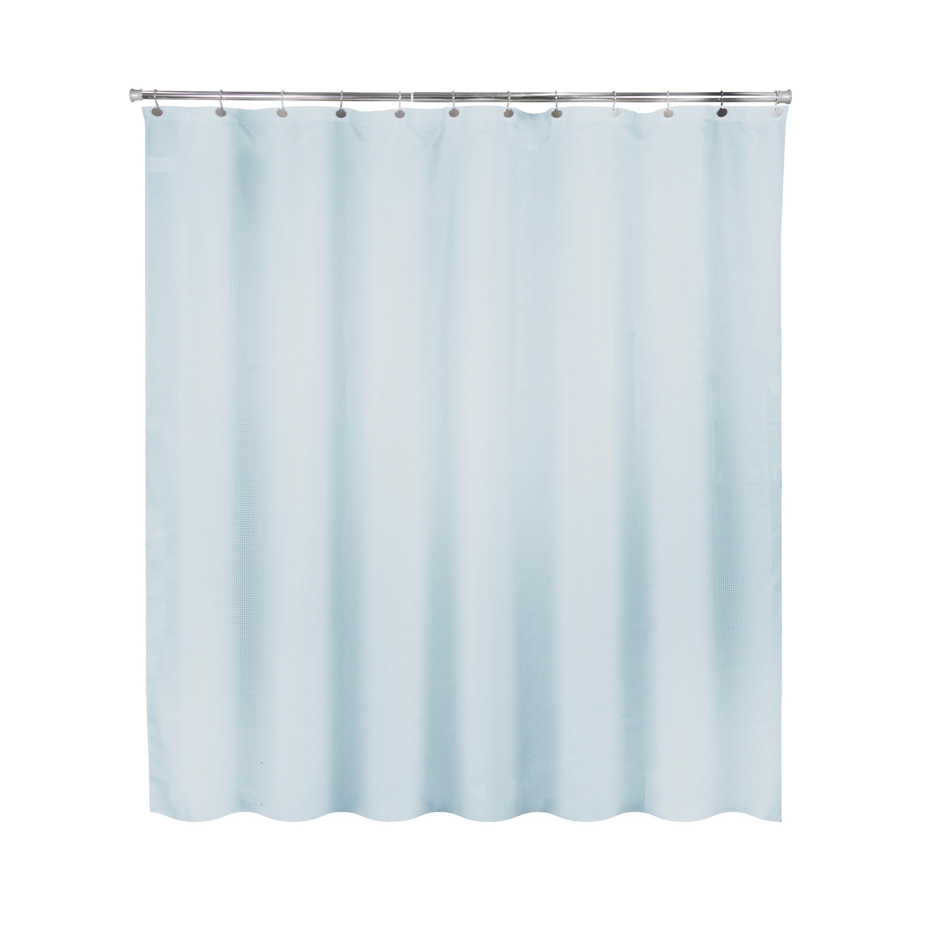Kenney KN61307PS 70-in W x 70-in L Ashley Blue Solid Polyester Shower liner
