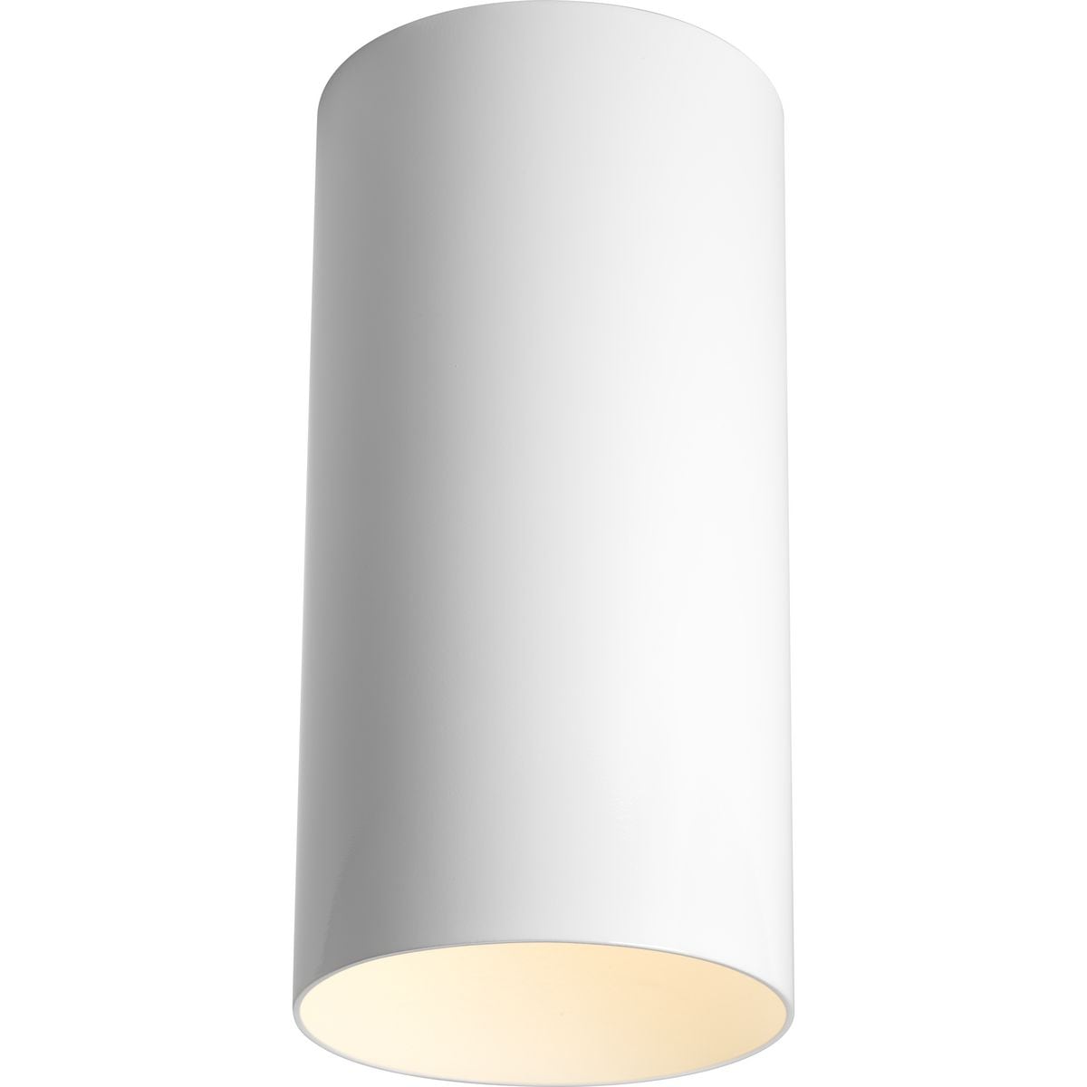 White Aluminum 12-Inch Flush Mount Cylinder Light