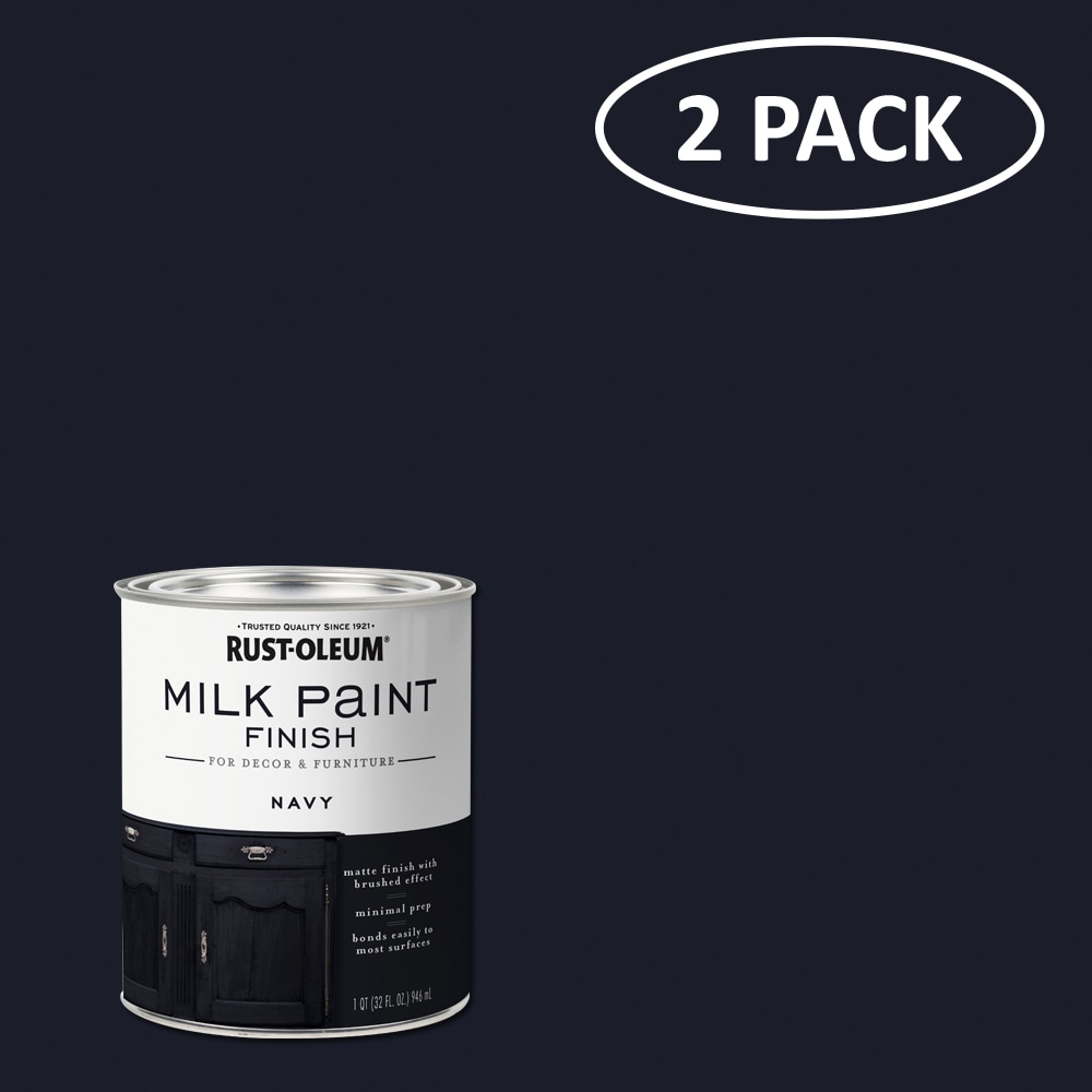 Rust-Oleum 331051SOS Specialty Acrylic Pre-tinted Low Odor Navy Milk Paint (1-quart) 2-Pack