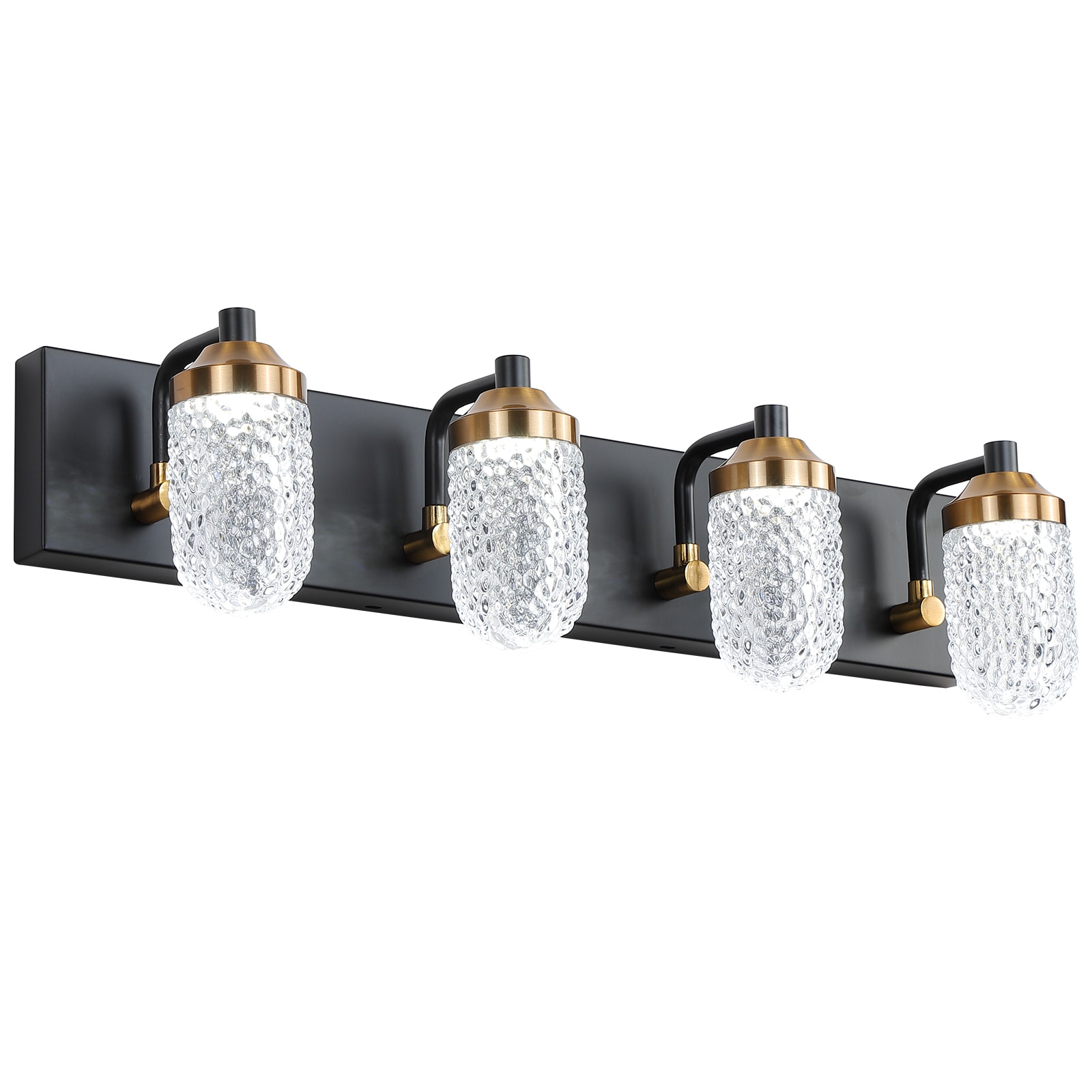 Flynama L-70912 Vanity Light 24.8-in 4 -Light Matte Black Integrated LED Modern/contemporary Vanity light