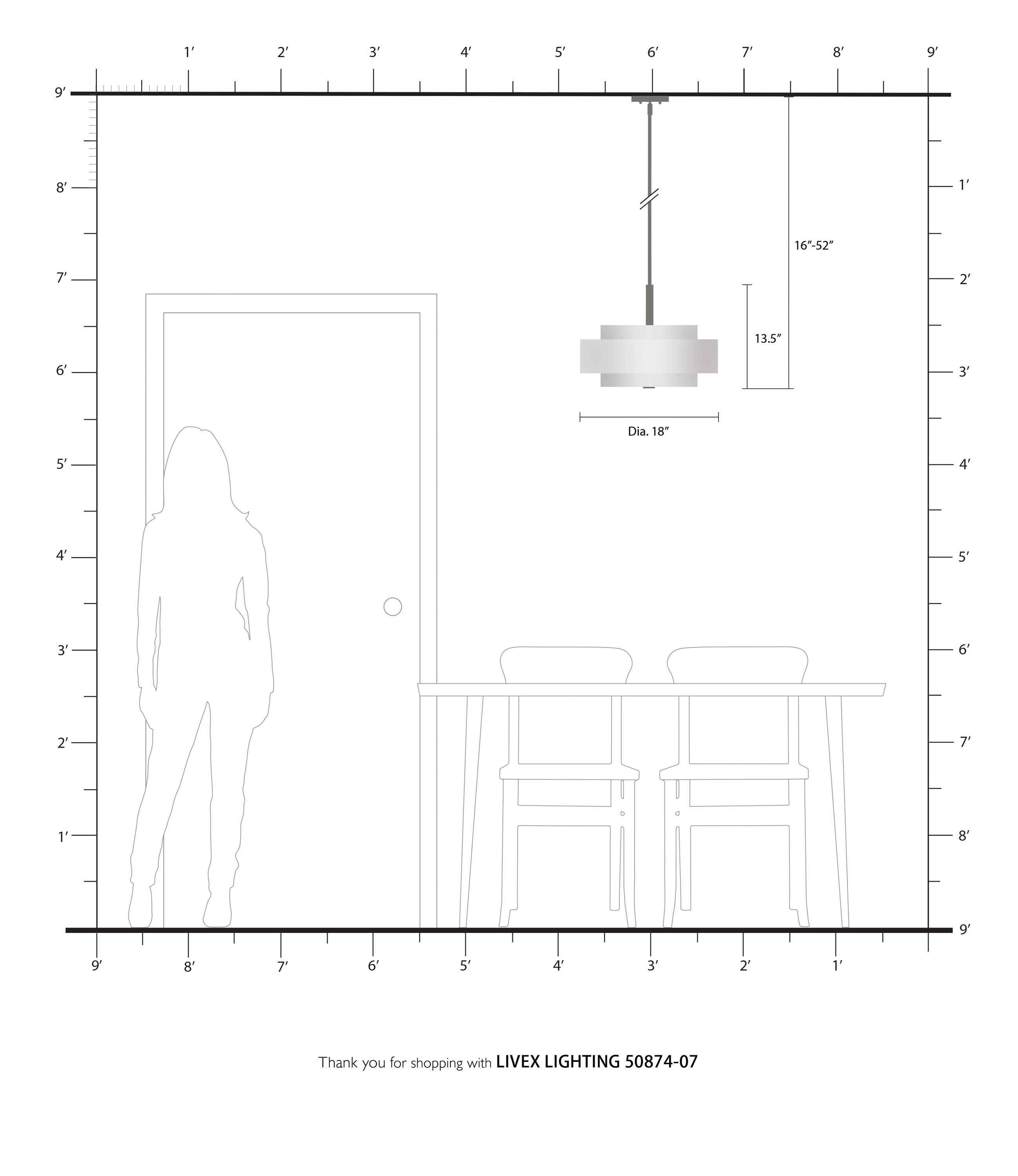 Bronze 4-Light Pendant with Off-White Drum Shade