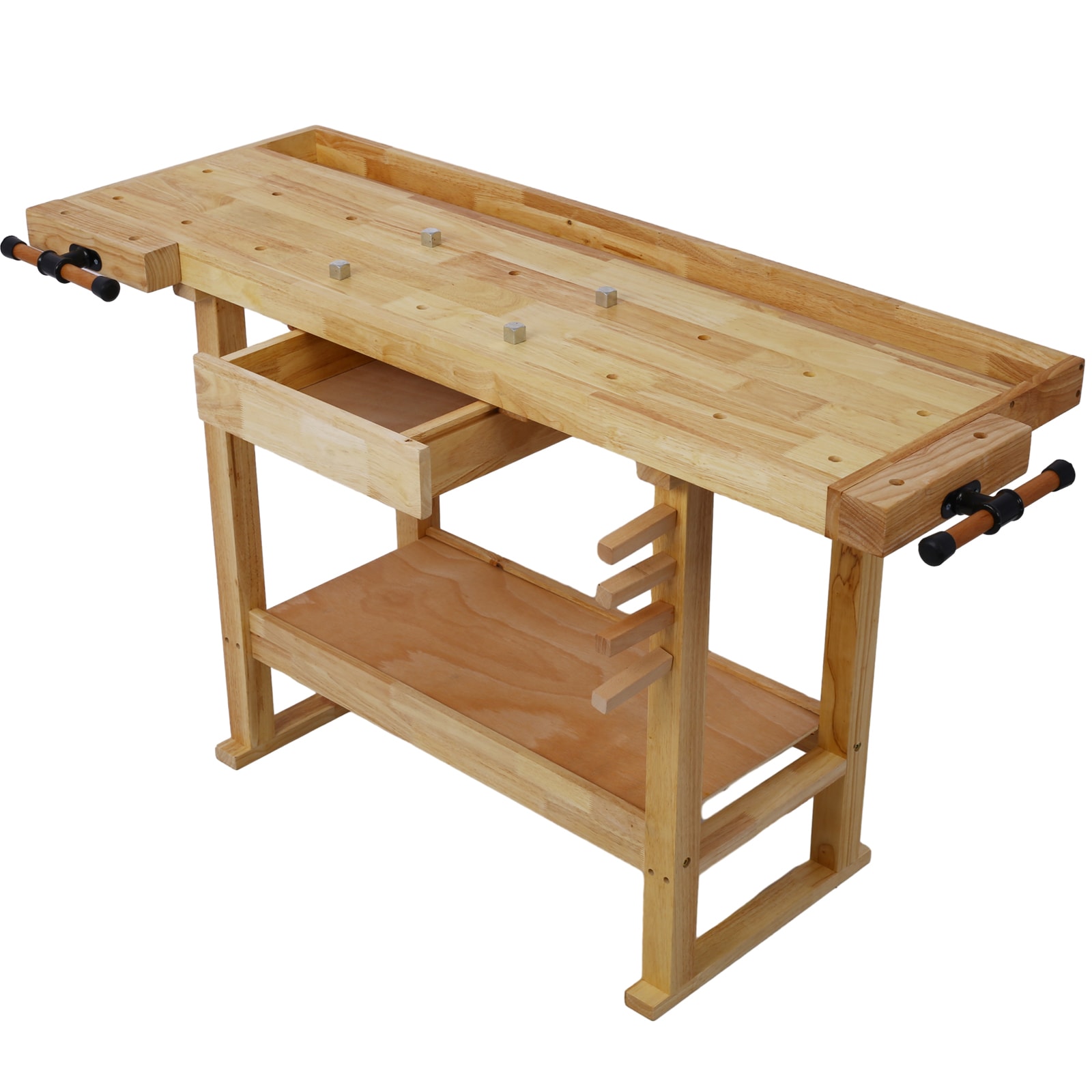 Tatayosi JJ594605 55-Inch Wood Workbench - Wooden Workbench for Garage Workshop and Home
