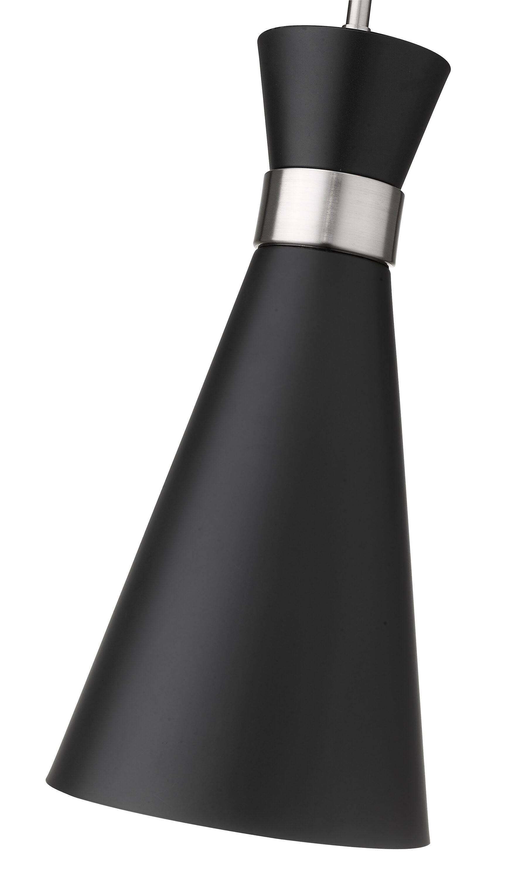 Soriano Matte Black and Brushed Nickel Hourglass Pendant Light