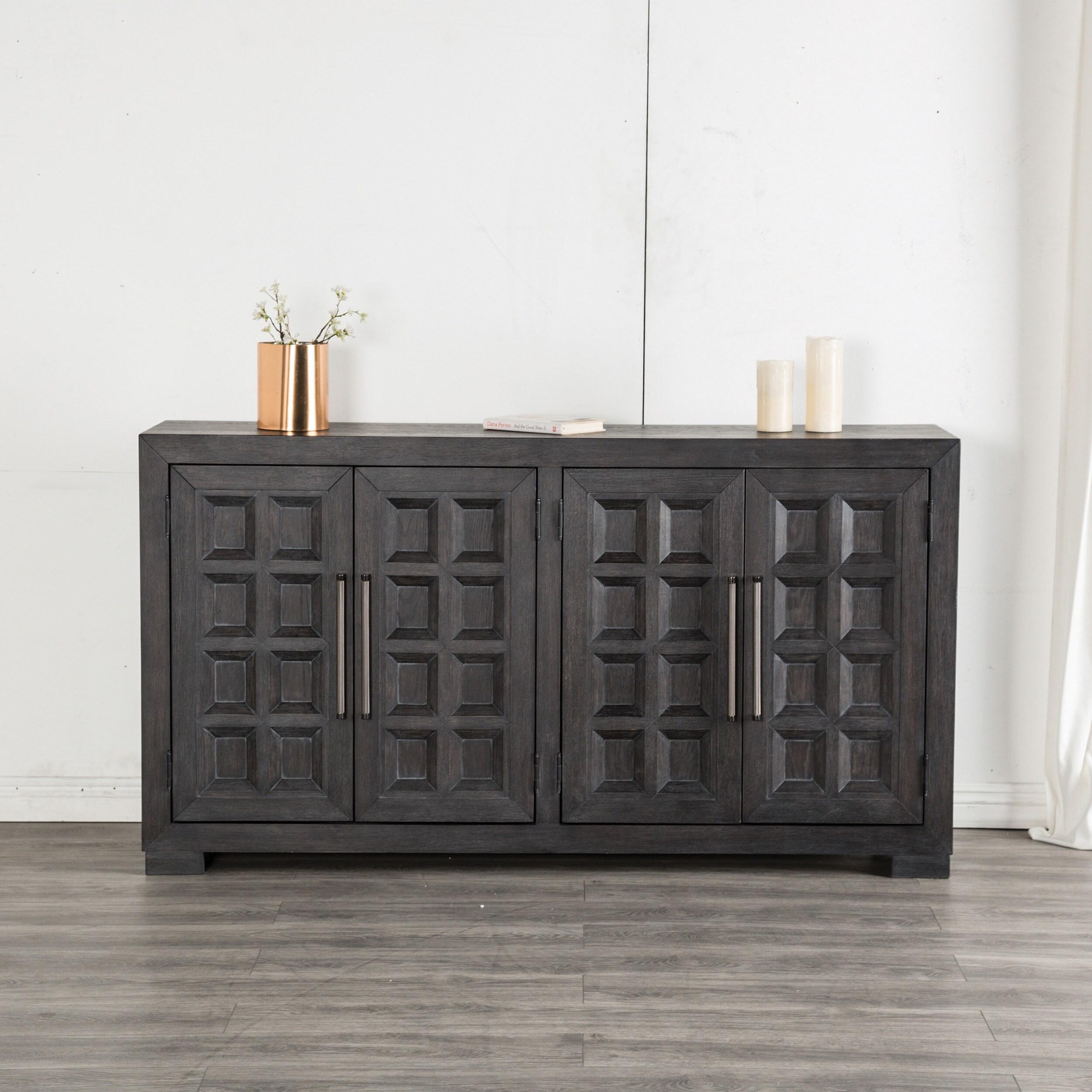 Furniture of America IDF-39011BK-SV Dining-Kitchen-Storarge - View #3