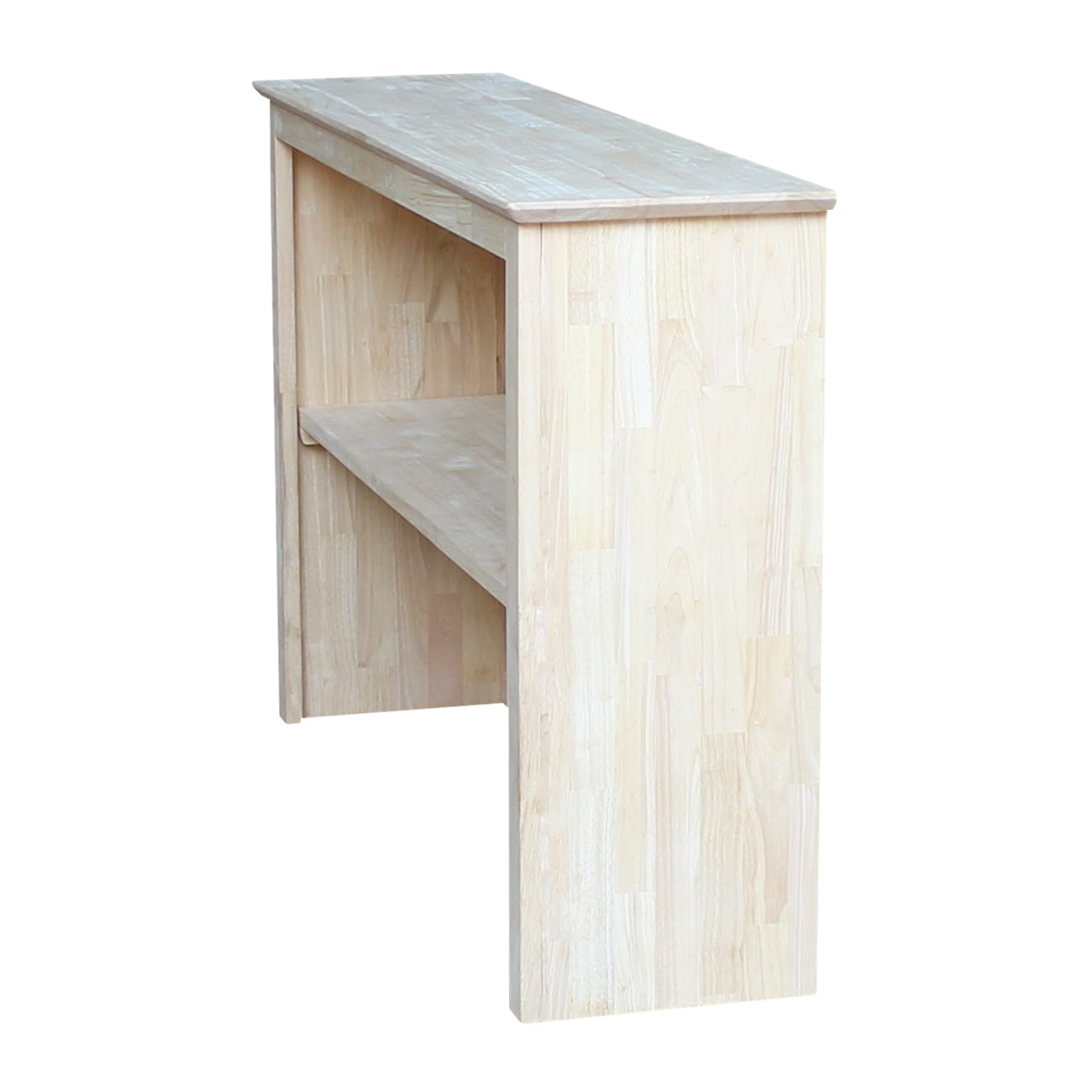 Unfinished Solid Wood Office Hutch with Butcher Block Surface