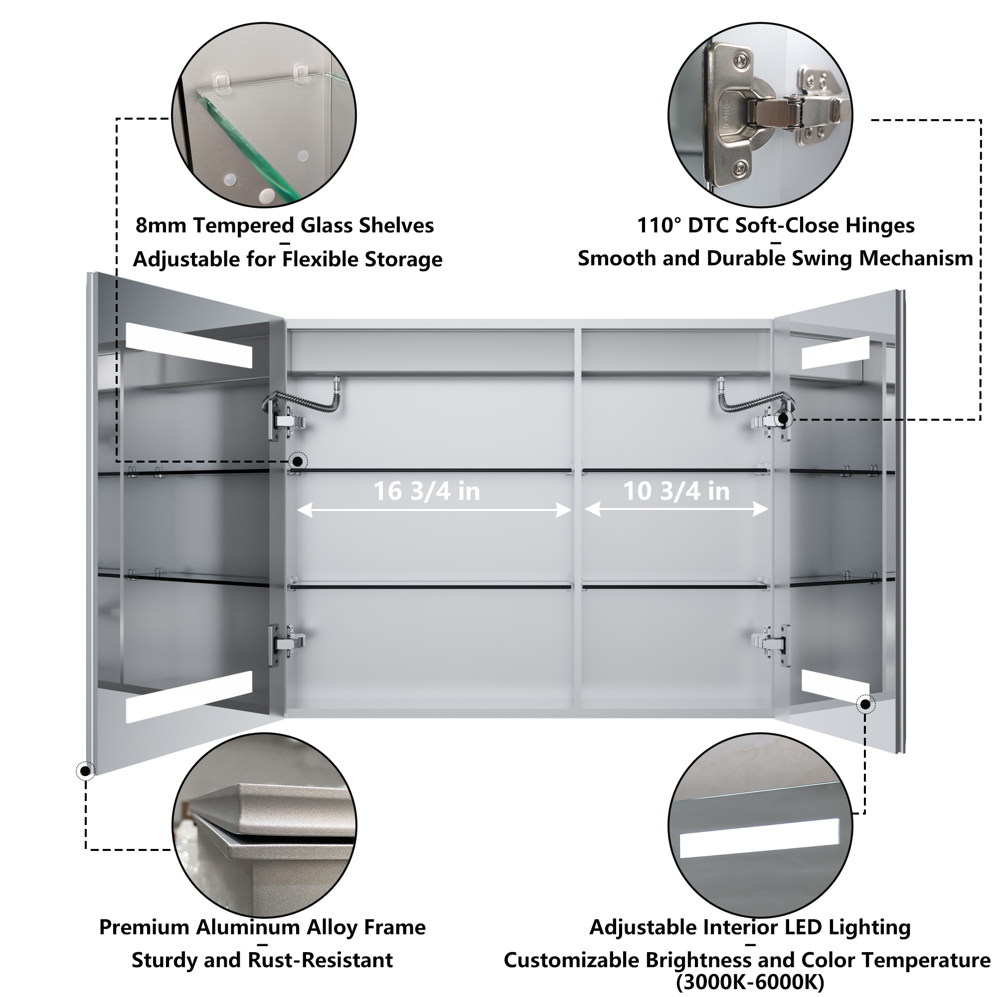 WELLFOR EXMC2030LD Bathroom-Medicine-Cabinets - View #5