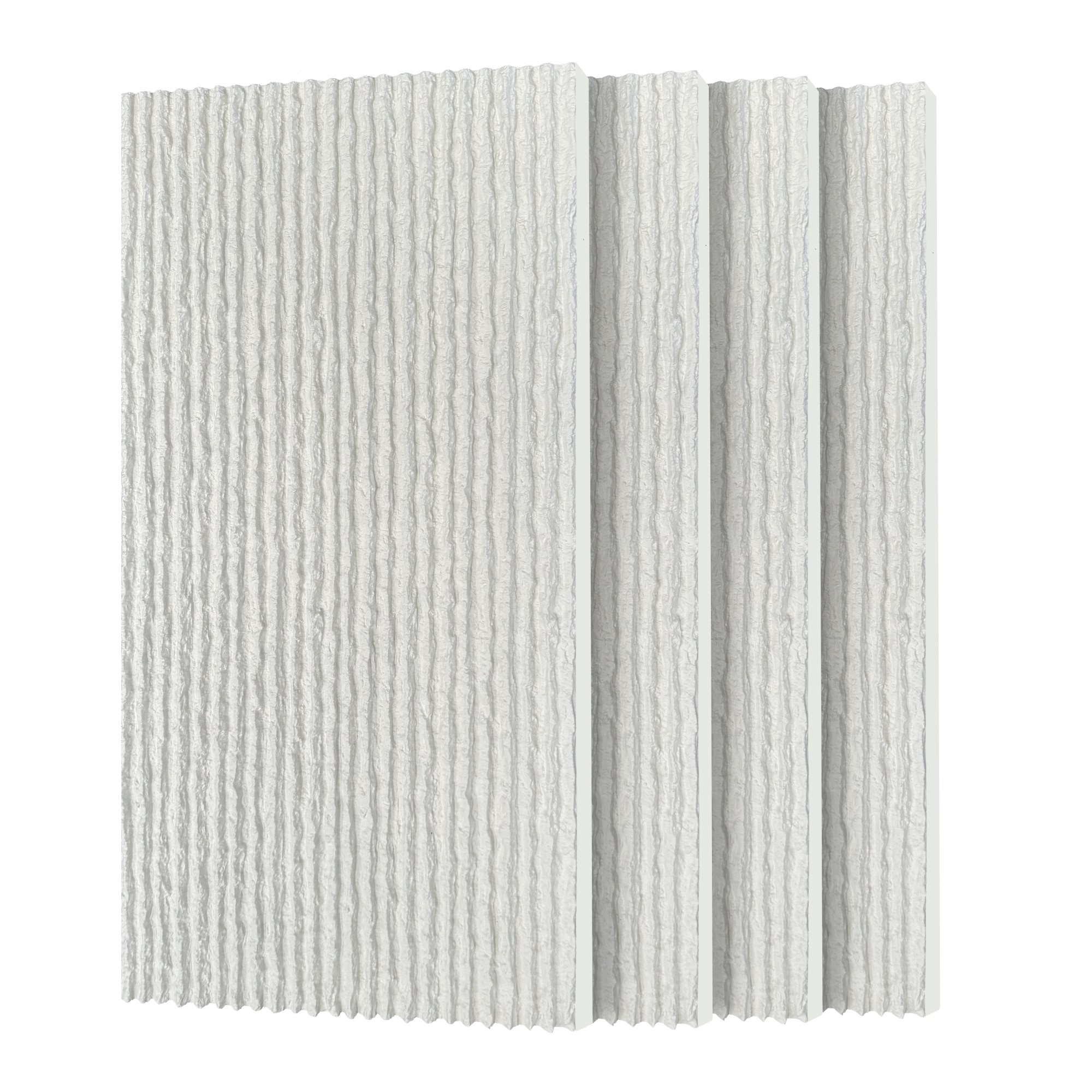 LOVMOR  4-Piece 0.98-in x 23.62-in x 47.24-in Faux Stone White Marble PU Wall Panel