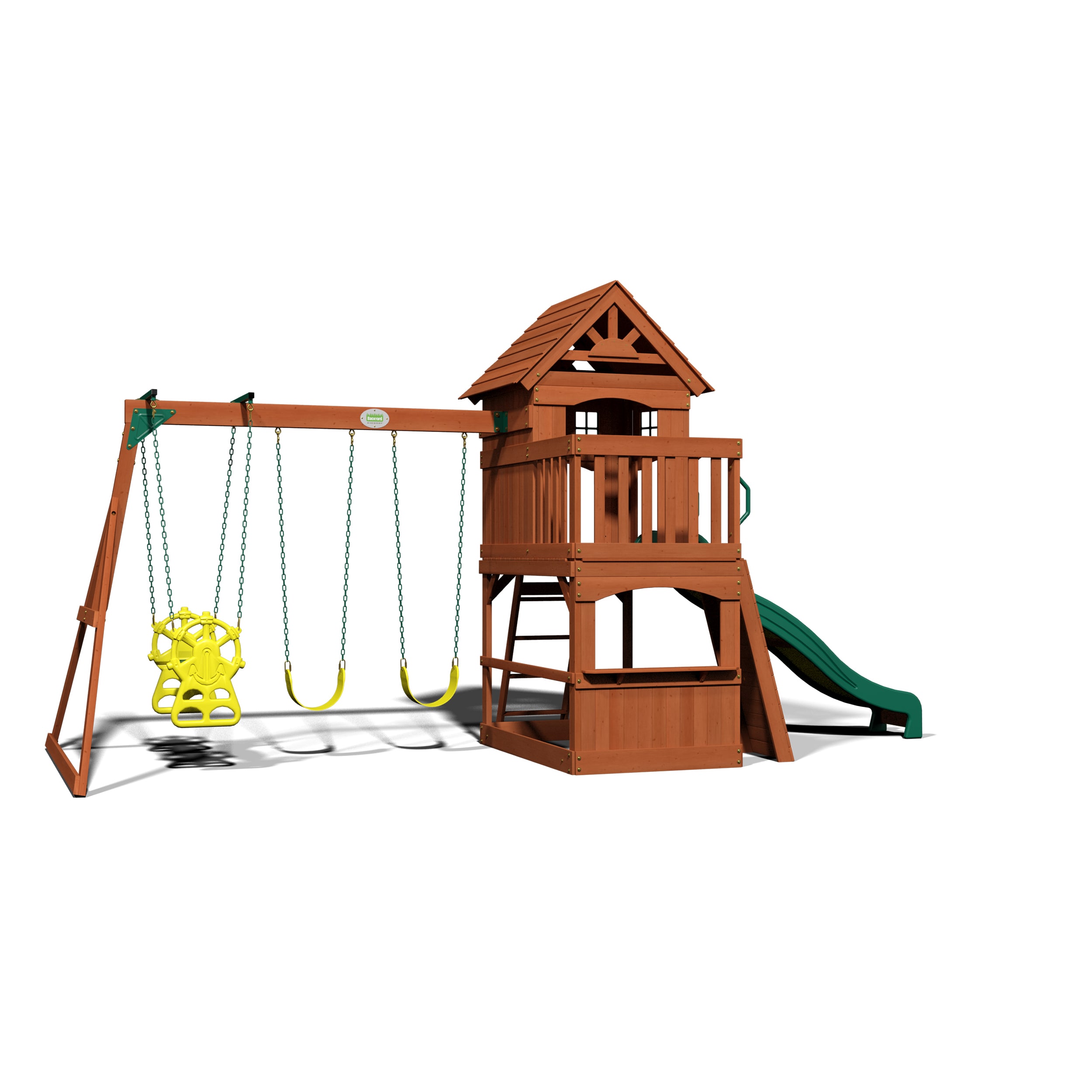 leisure time backyard discovery atlantis cedar playset 65210