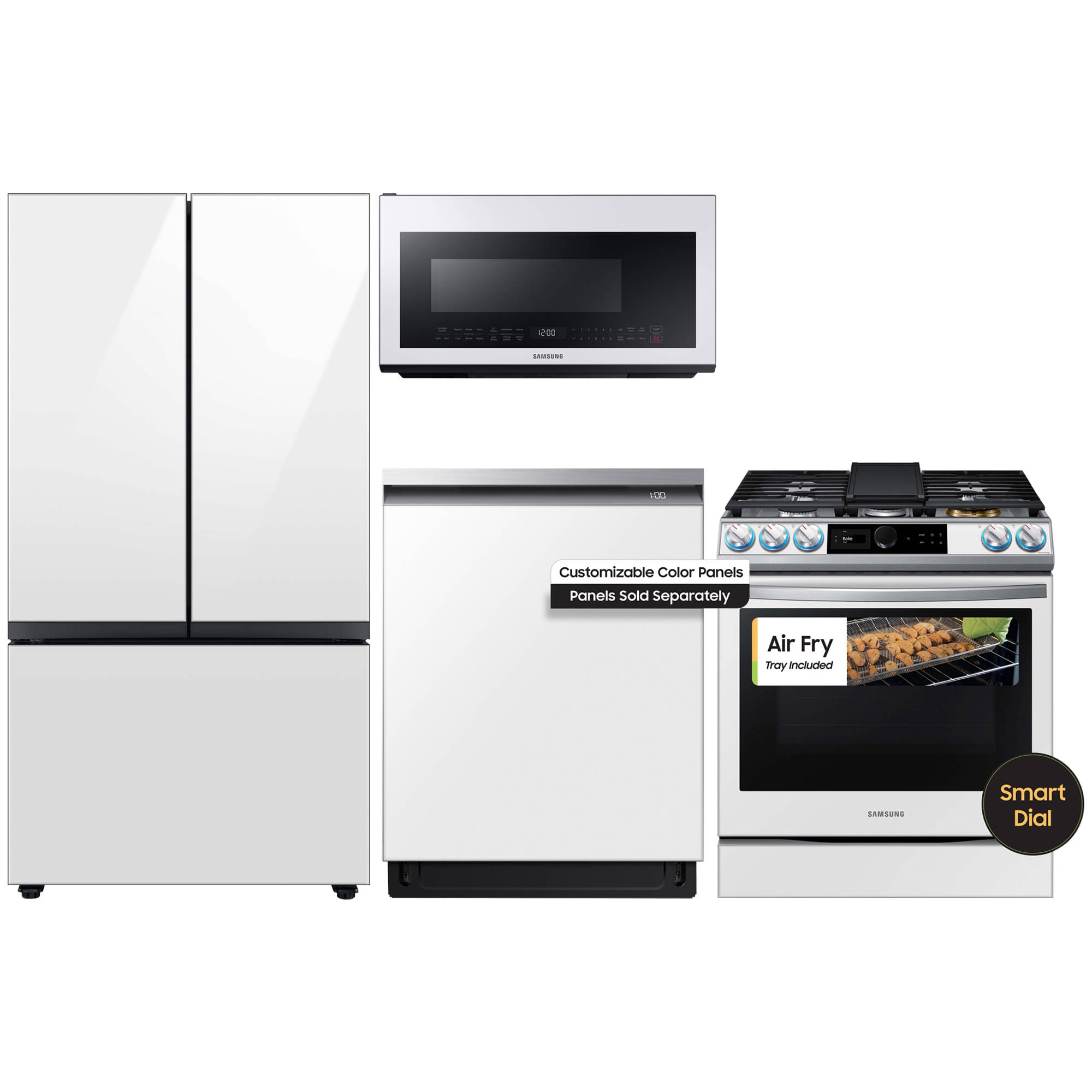NX60CB831512AA by Samsung - Bespoke 6.0 cu. ft. Smart Slide-in Gas Range  with Air Fry & Convection in White Glass