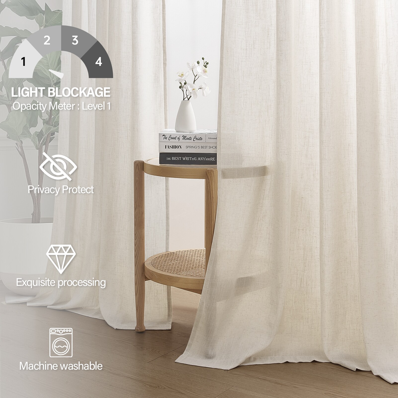 Topfinel 224RB OATMEAL 50X90 curtains - View #2