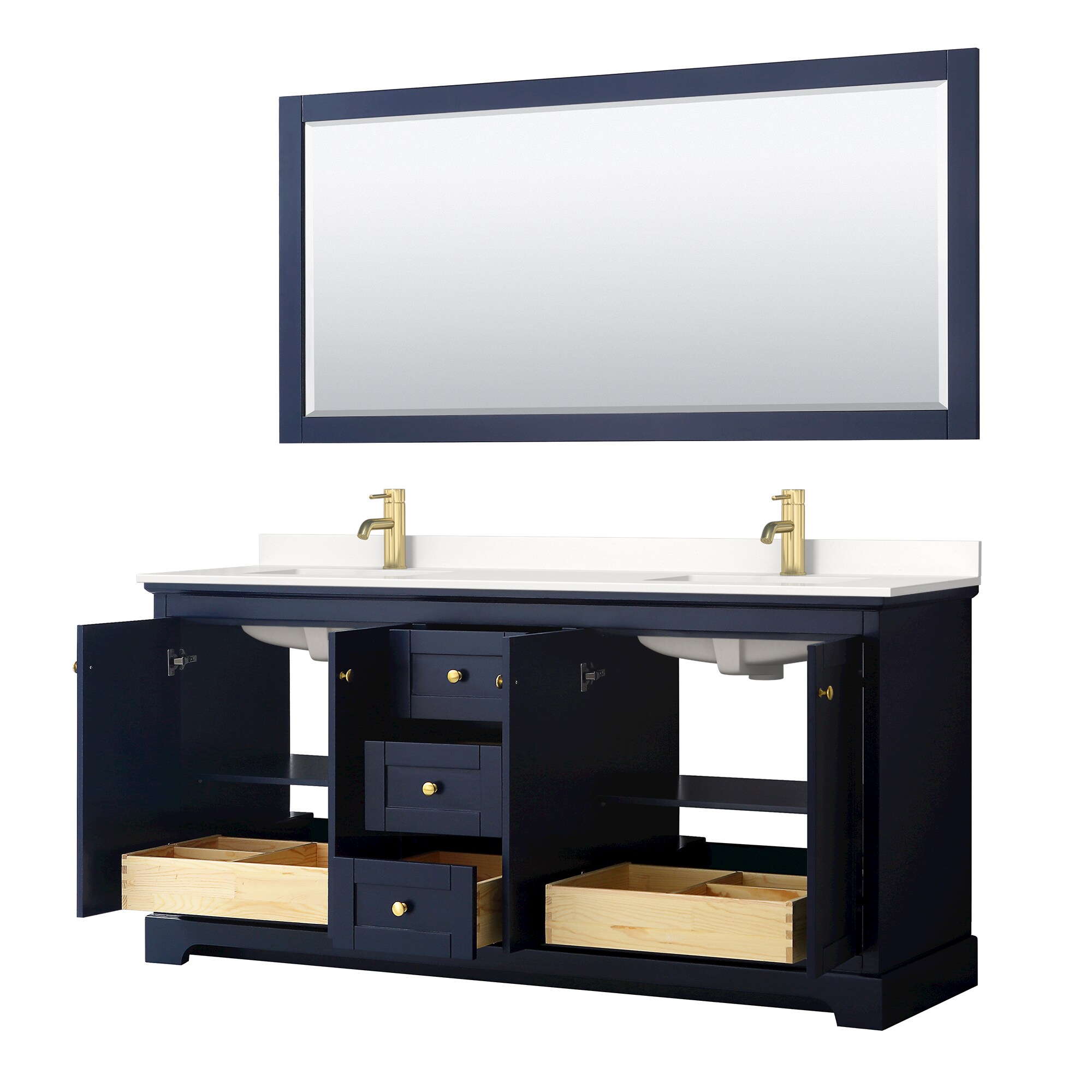 Wyndham Collection WCV232372DBLWQUNSM70 Bath-Vanity-Combo - View #3