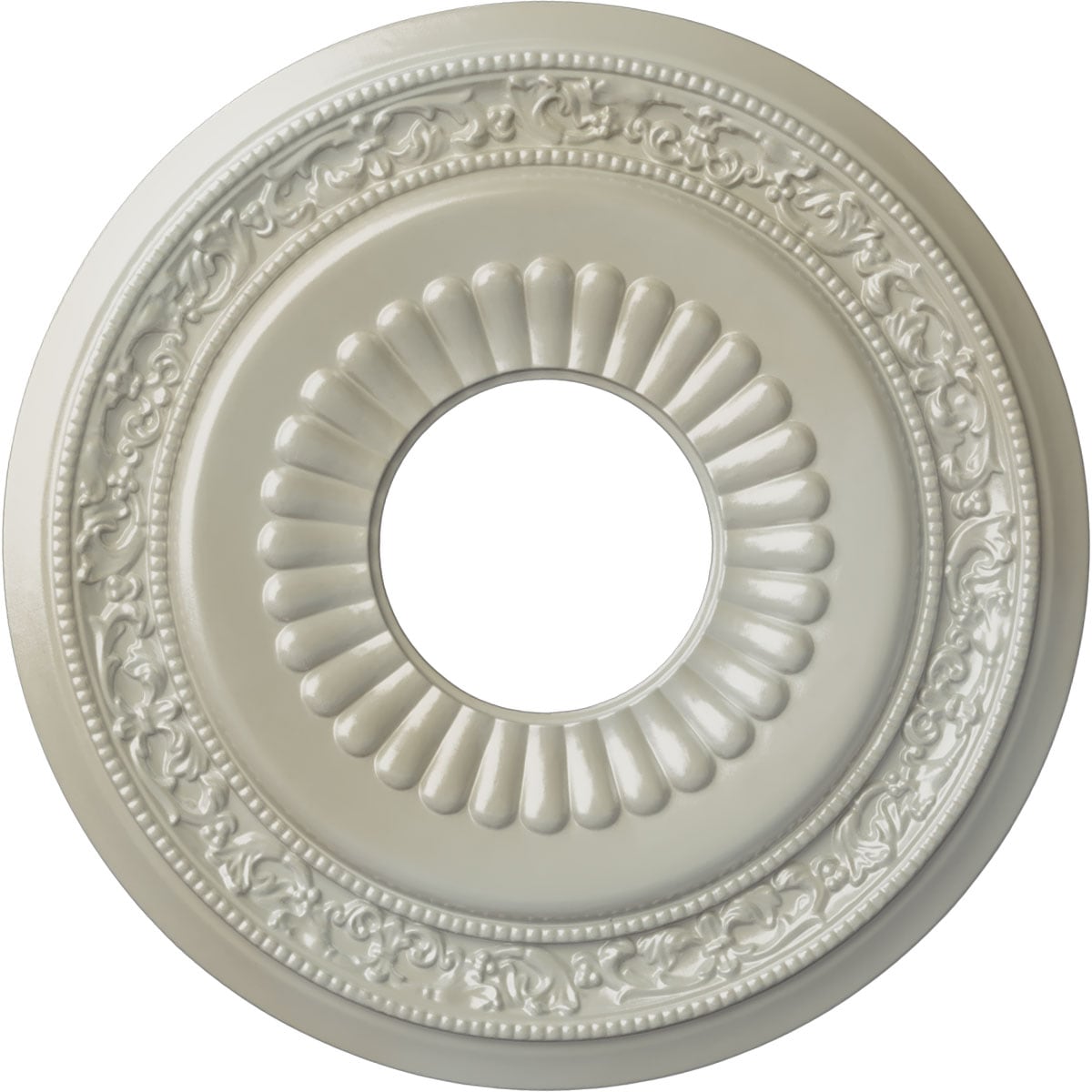 Ekena Millwork CM20LNFBS Lauren 20.625-in W x 20.625-in L Painted Flash Blue Polyurethane Whole Ceiling Medallion