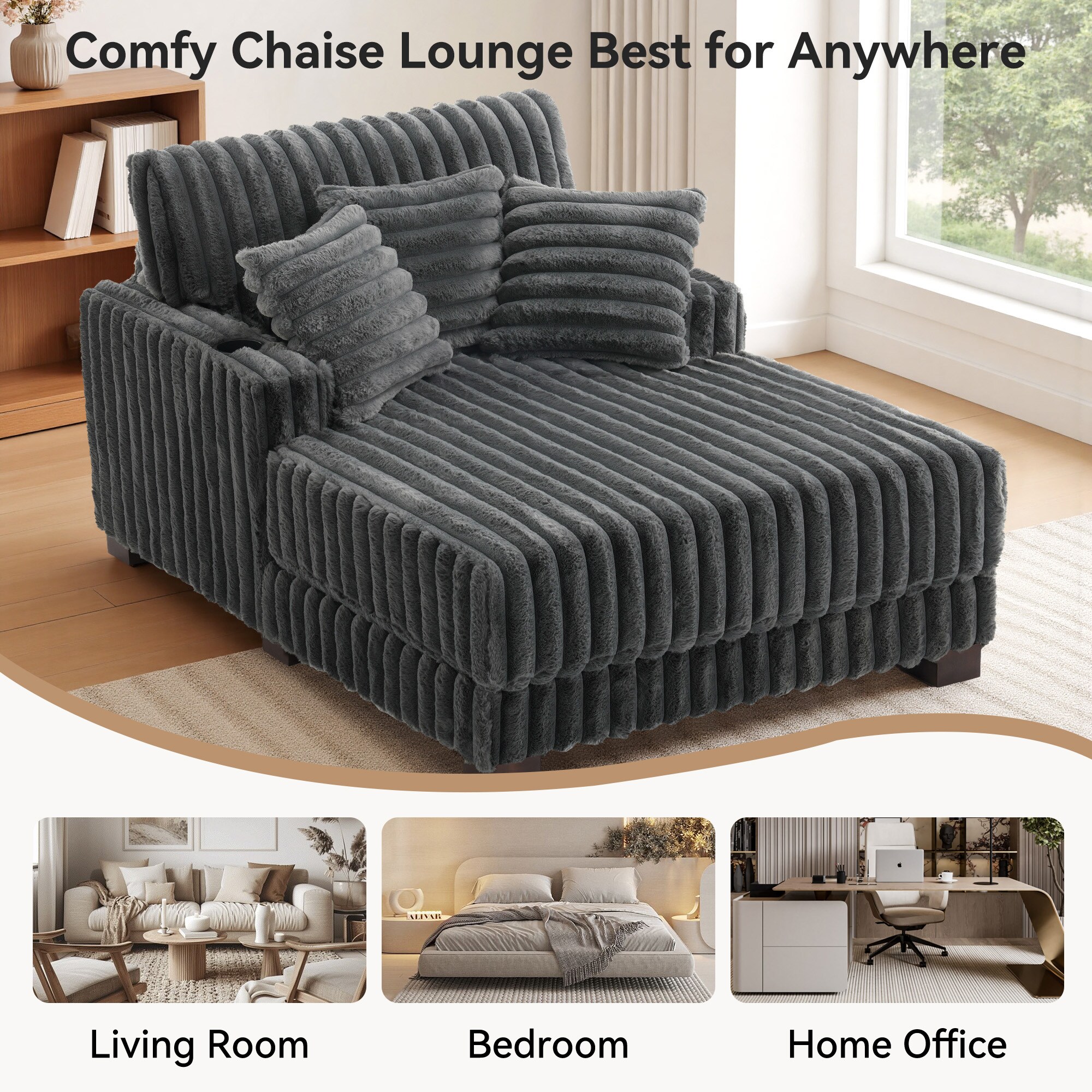 Dreamsidea LS-CH65-RH-DGRA Chaises-Settees - View #18