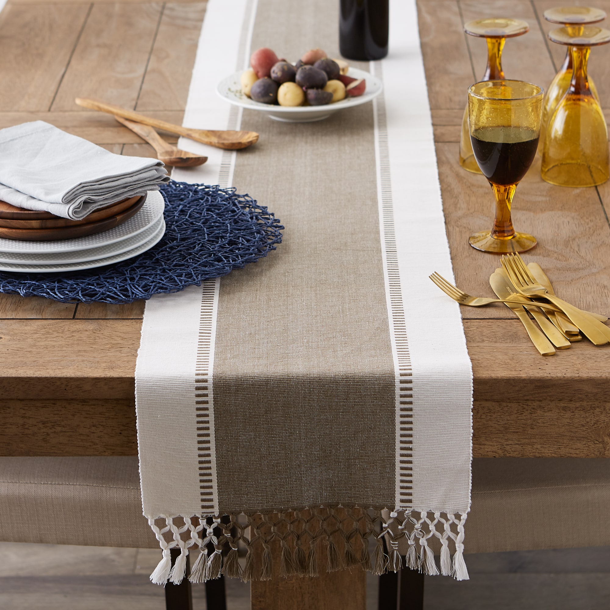 DII  Ribbed Dobby Stripe Table Runner