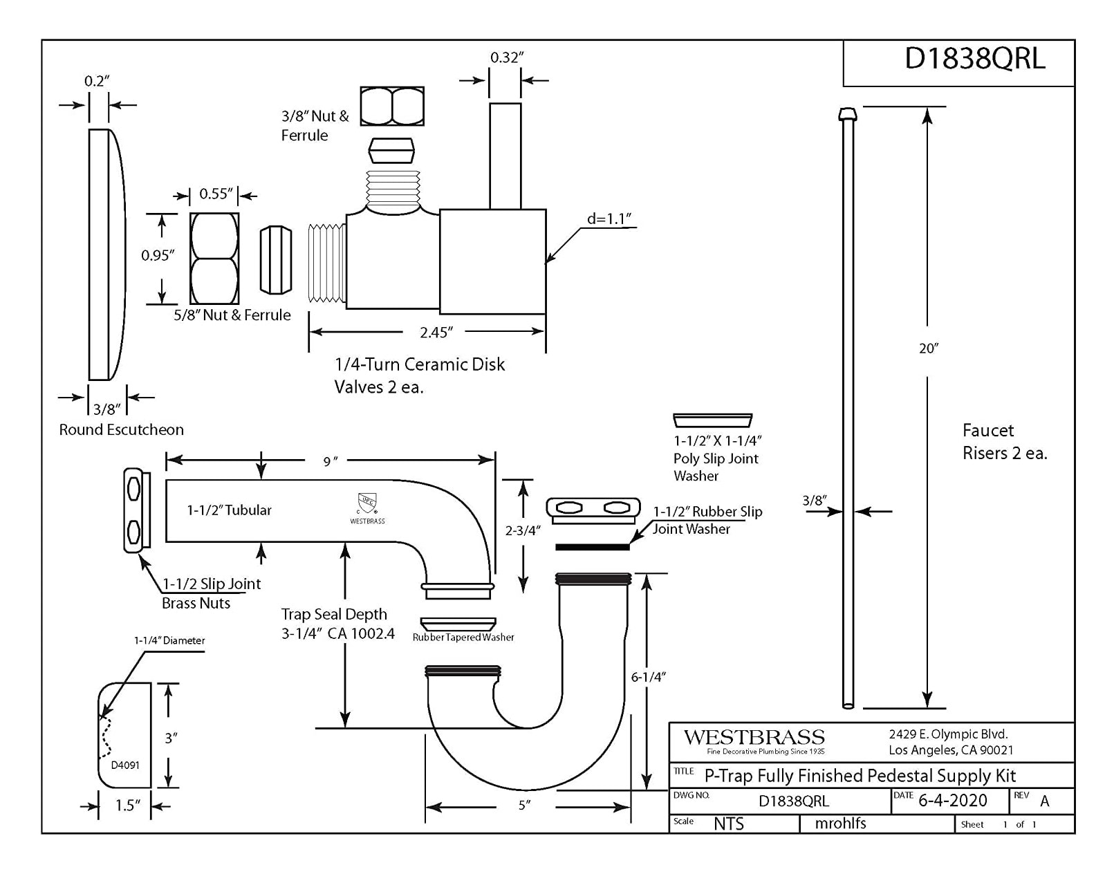 WESTBRASS D1838QRL-12 Shut-Off-Valves - View #2