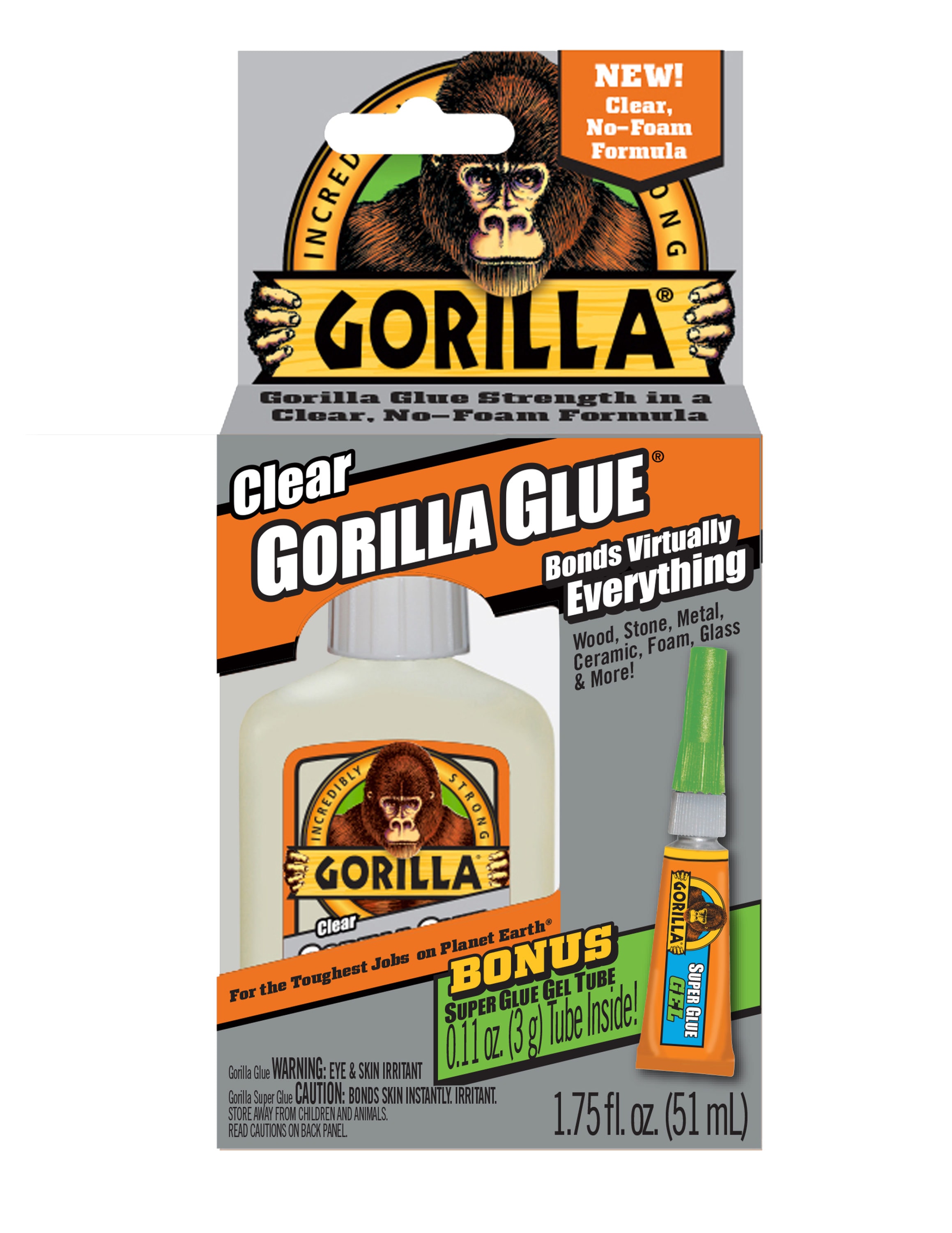 Gorilla Waterproof Fabric Glue 2.5 Ounce Tube, Clear, (Pack of 3