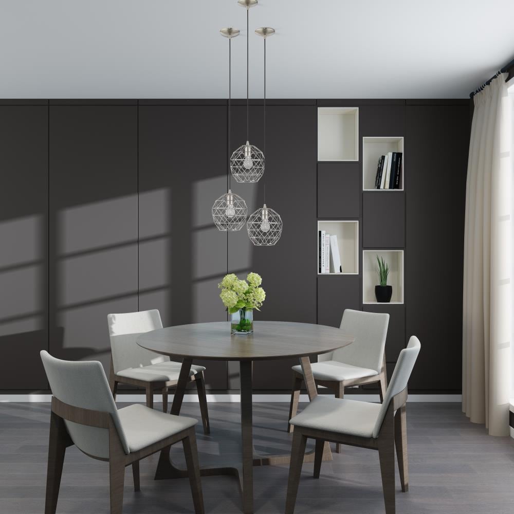 Brushed Nickel 1-Light LED Mini Globe Pendant for Indoor/Outdoor