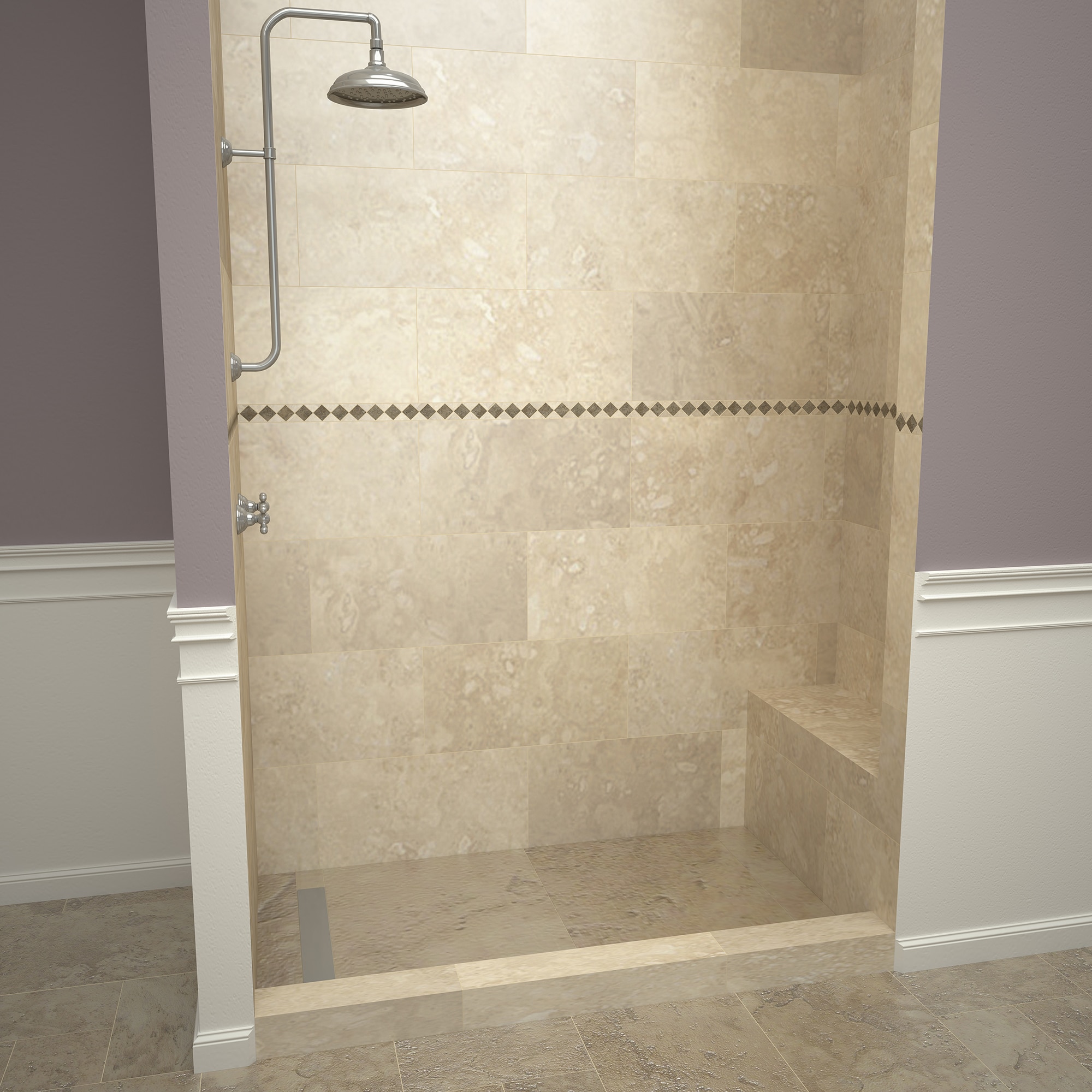 Tile Redi 30-in W X 60-in L Made For Tile Single Threshold Rectangle ...