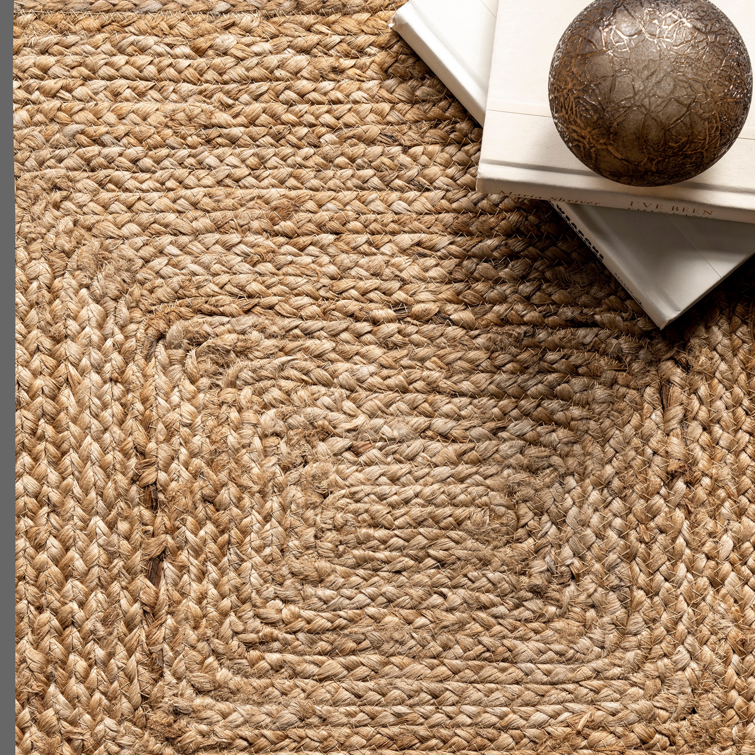 Natural Braided Jute Rectangular 4' x 6' Handmade Area Rug