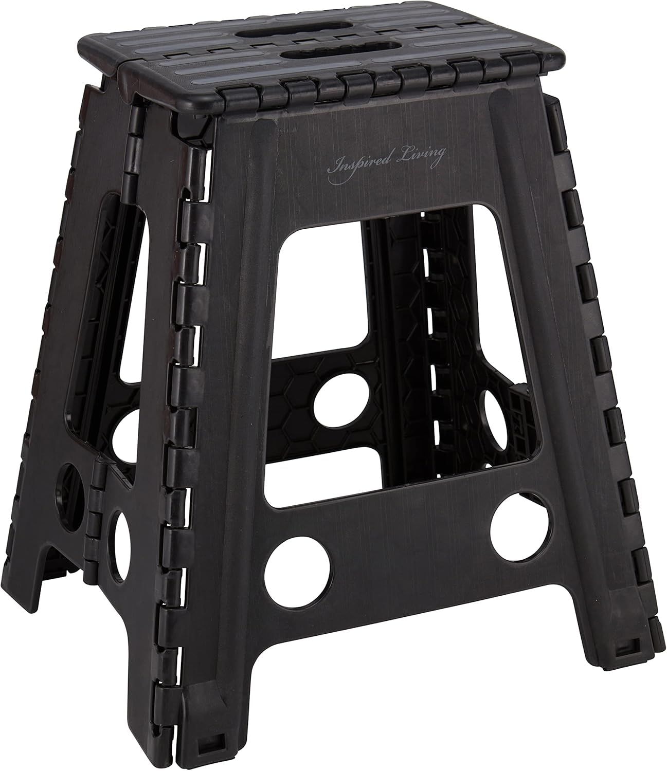 SPACELEAD 18 in Folding Step Stool 330 lb Capacity Collapsible Plastic Step Stool for Adults and Kids #DOBASP-D01027HC9LA