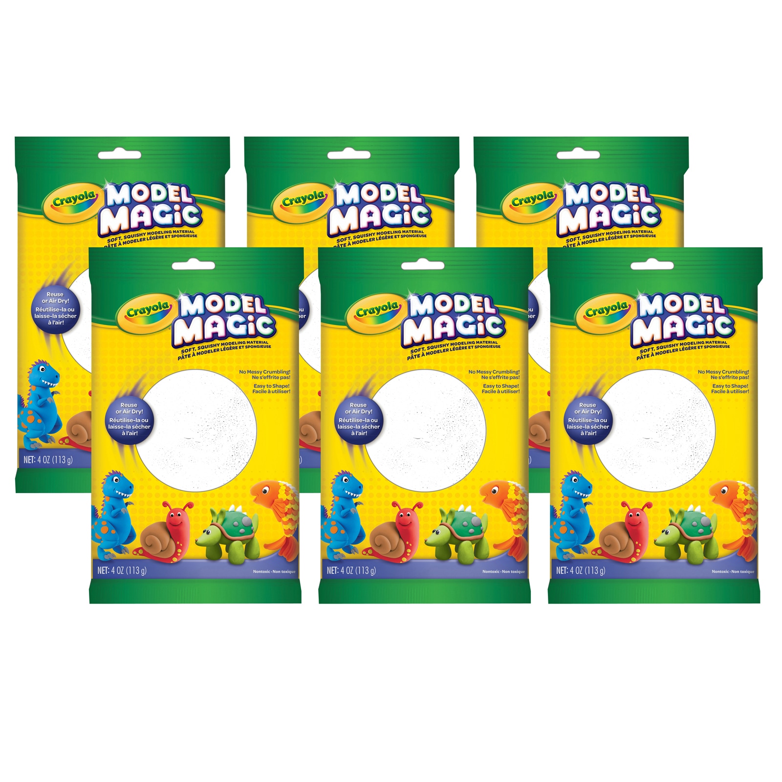 Crayola Model Magic Modeling Compound, White, 4 Oz. Per Pouch, Pack Of