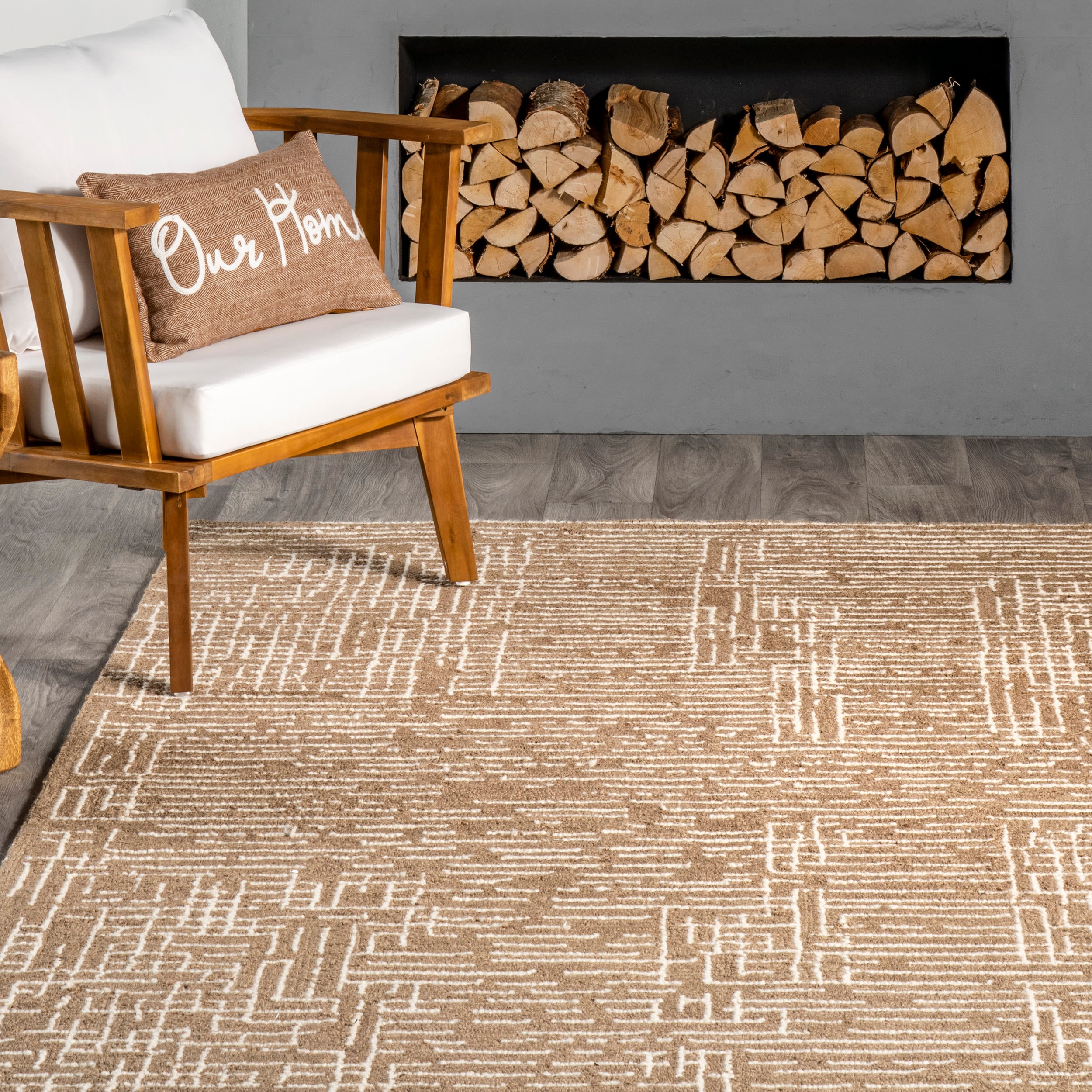 Natural Honey and Alabaster Wool Rectangular 10' x 14' Rug