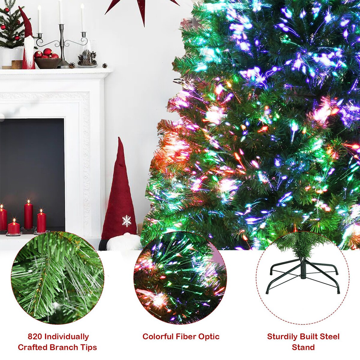 WELLFOR CM-HJY-23733US Artificial-Christmas-Trees - View #5