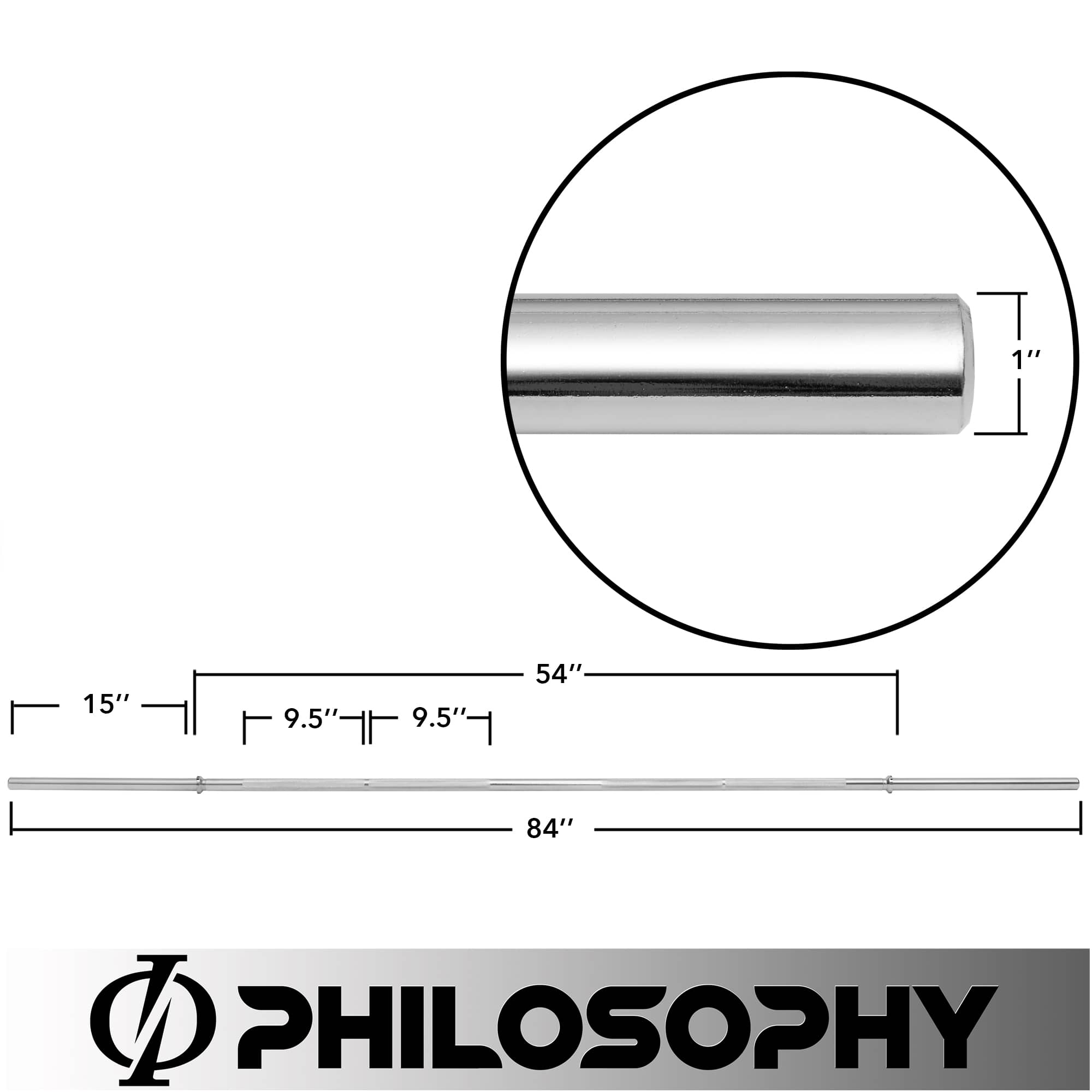 Philosophy Gym FIT-BAR-SS84 Barbells-Weight-Bars-Plates - View #6