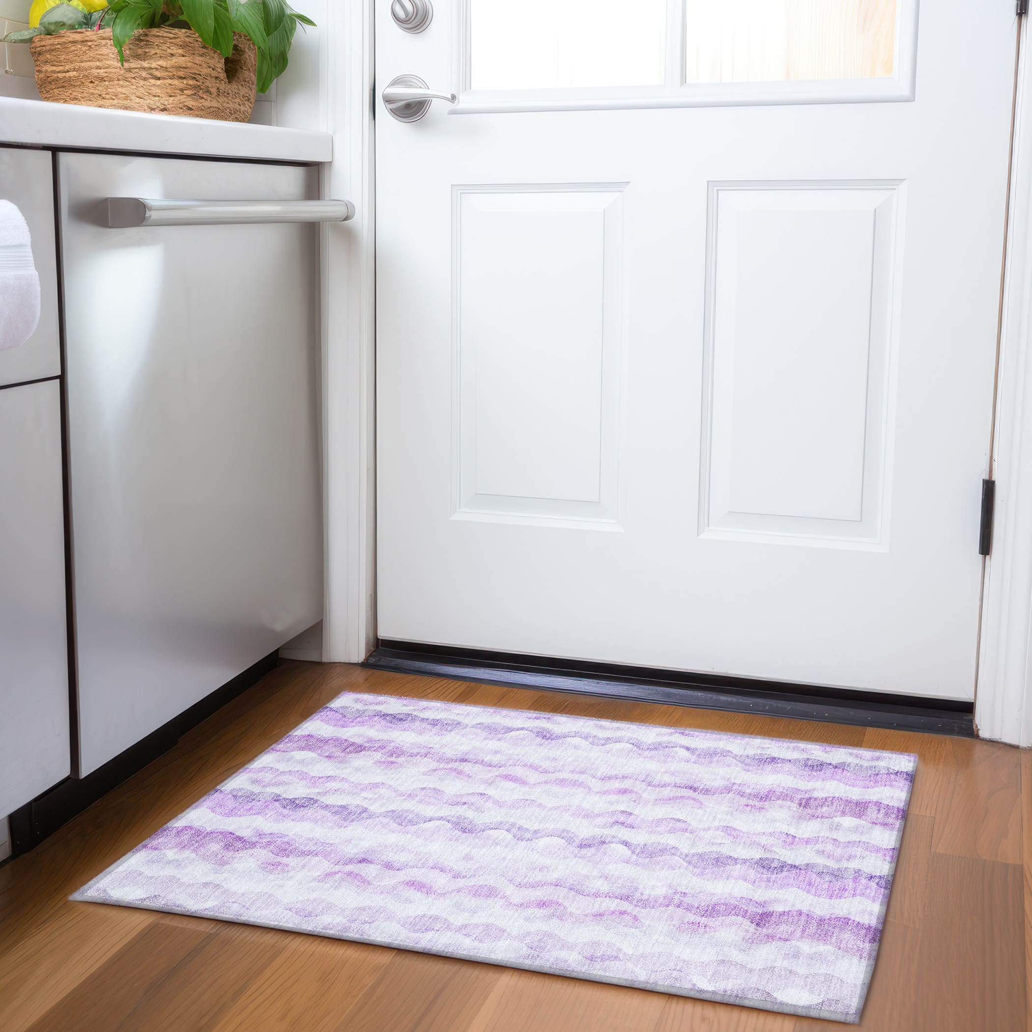 Addison Rugs AMF195PP20X30 Mayfield AMF195PP 2 x 3 (ft) Loomed Purple Rectangular Indoor Geometric Machine washable Pet Friendly Area rug