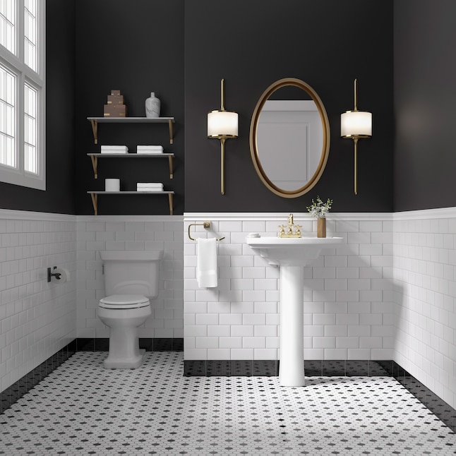 American Olean Alameda Satin White 3-in x 6-in Glazed Ceramic Honeycomb Mosaic Wall Tile Sample American Olean Alameda Satin White 3-in x 6-in Glazed Ceramic Honeycomb Mosaic Wall Tile Sample
