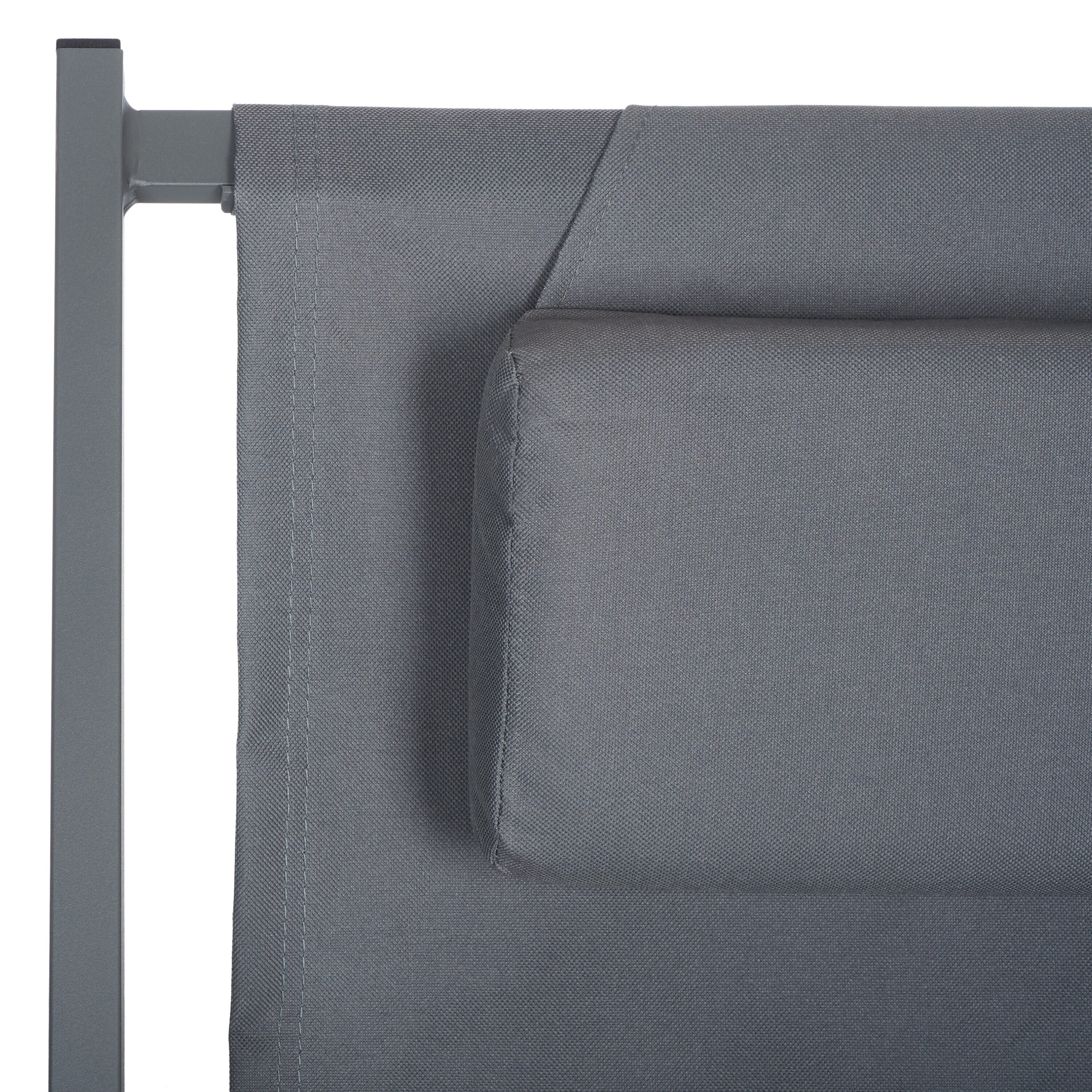 Camlin Grey Aluminum Frame Adjustable Folding Sling Chair Set of 2